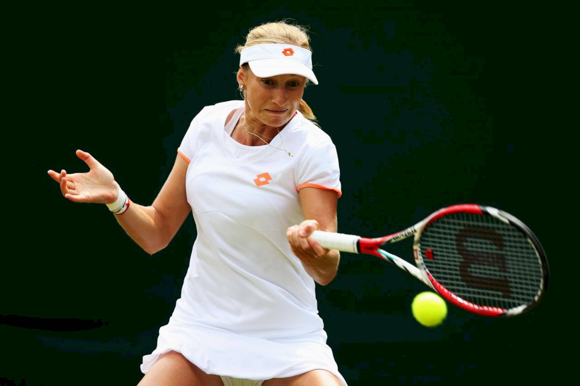 Ekaterina Makarova White Outfit Background