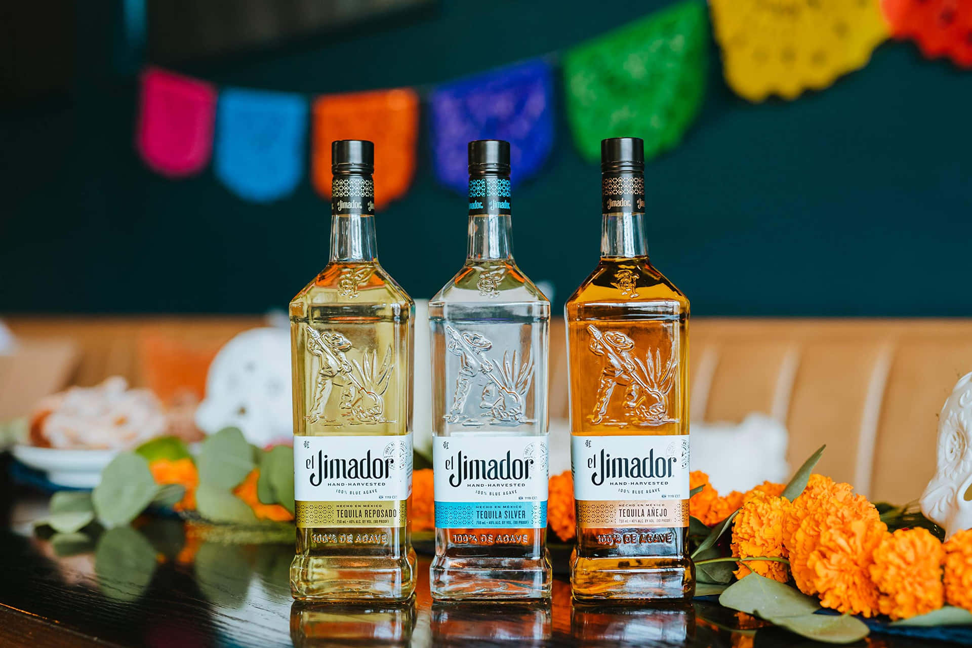 El Jimador Reposado Silver And Anejo Tequila Decorative Shot Background