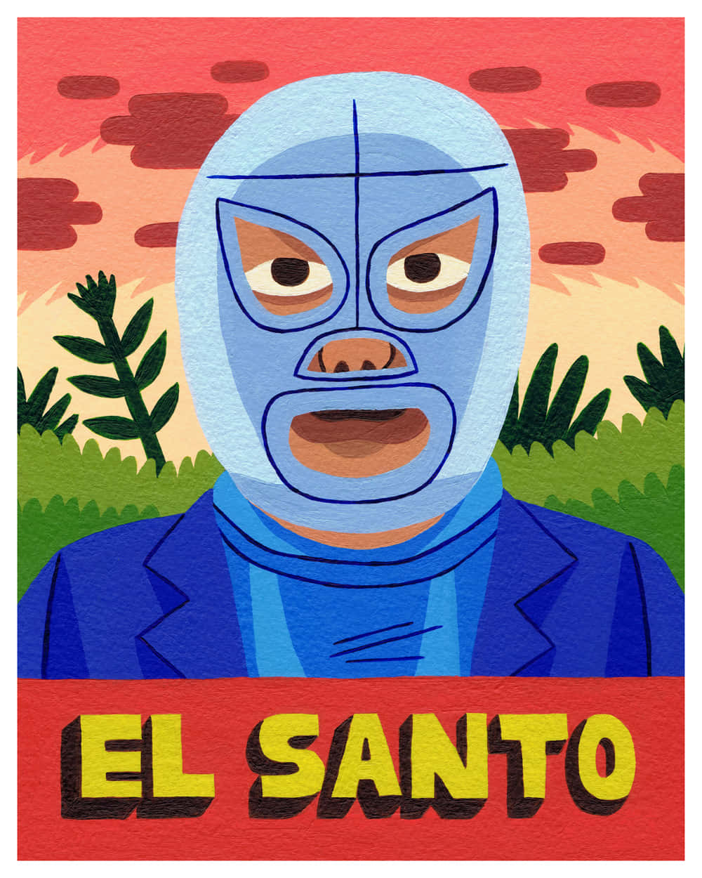 El Santo Luchador Illustration Background