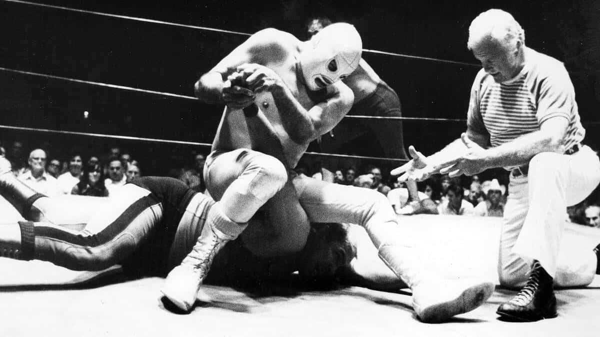 El Santo Wrestling Match Vintage Background
