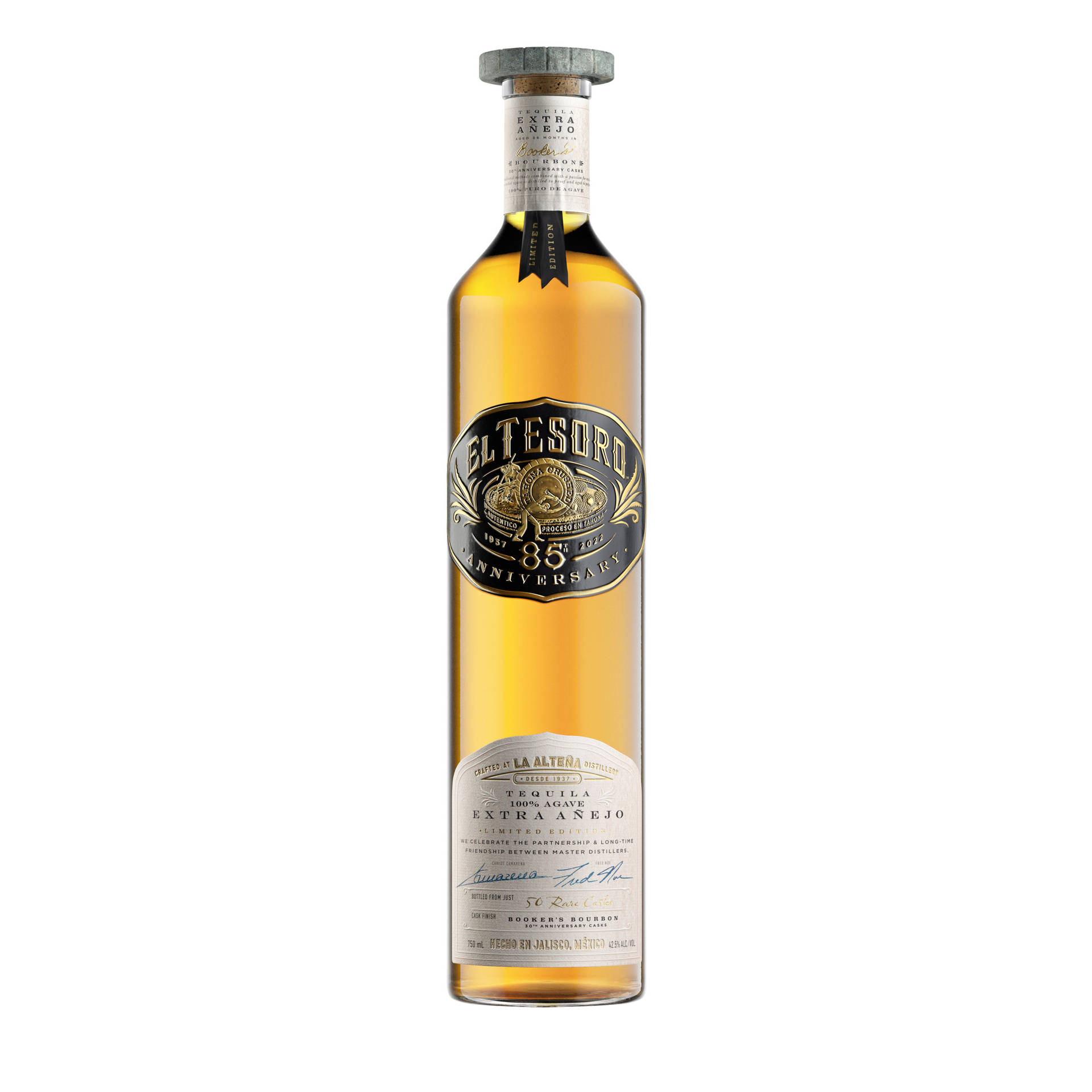 El Tesoro Extra Añejo Gold Tequila Bottle