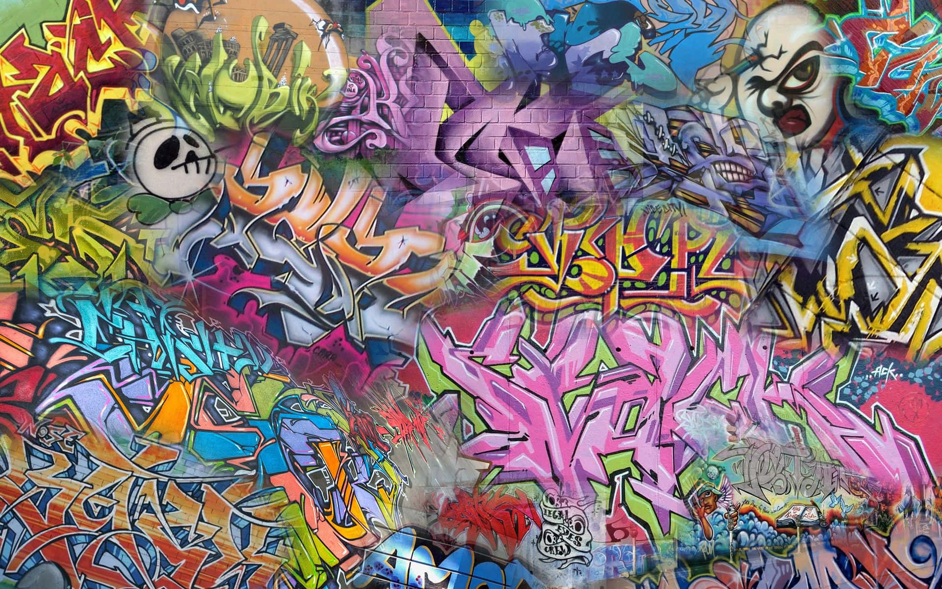 Elaborate Graffiti Wall Art