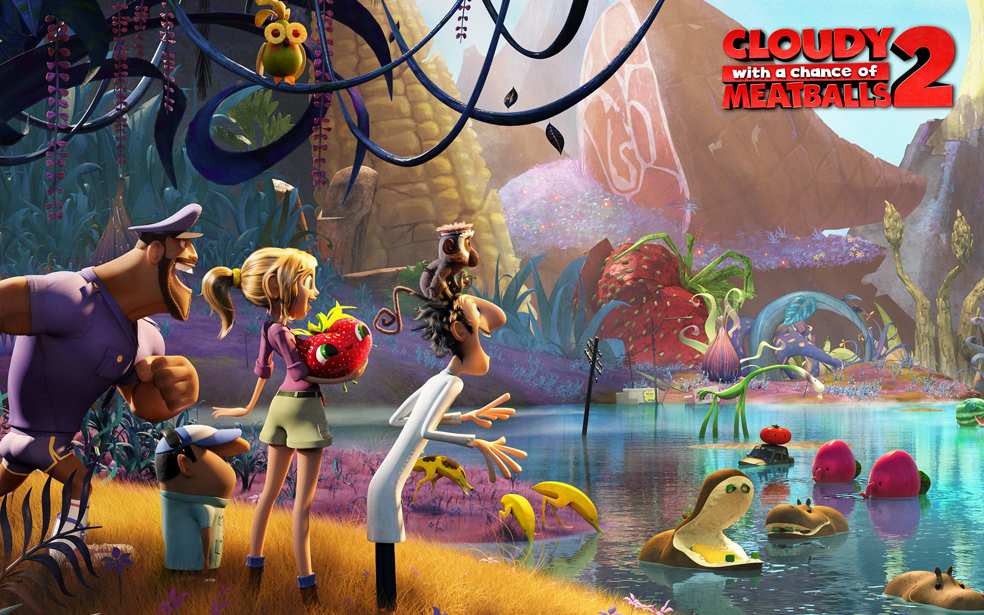 Elated Cloudy With A Chance Of Meatballs 2 Characters Background