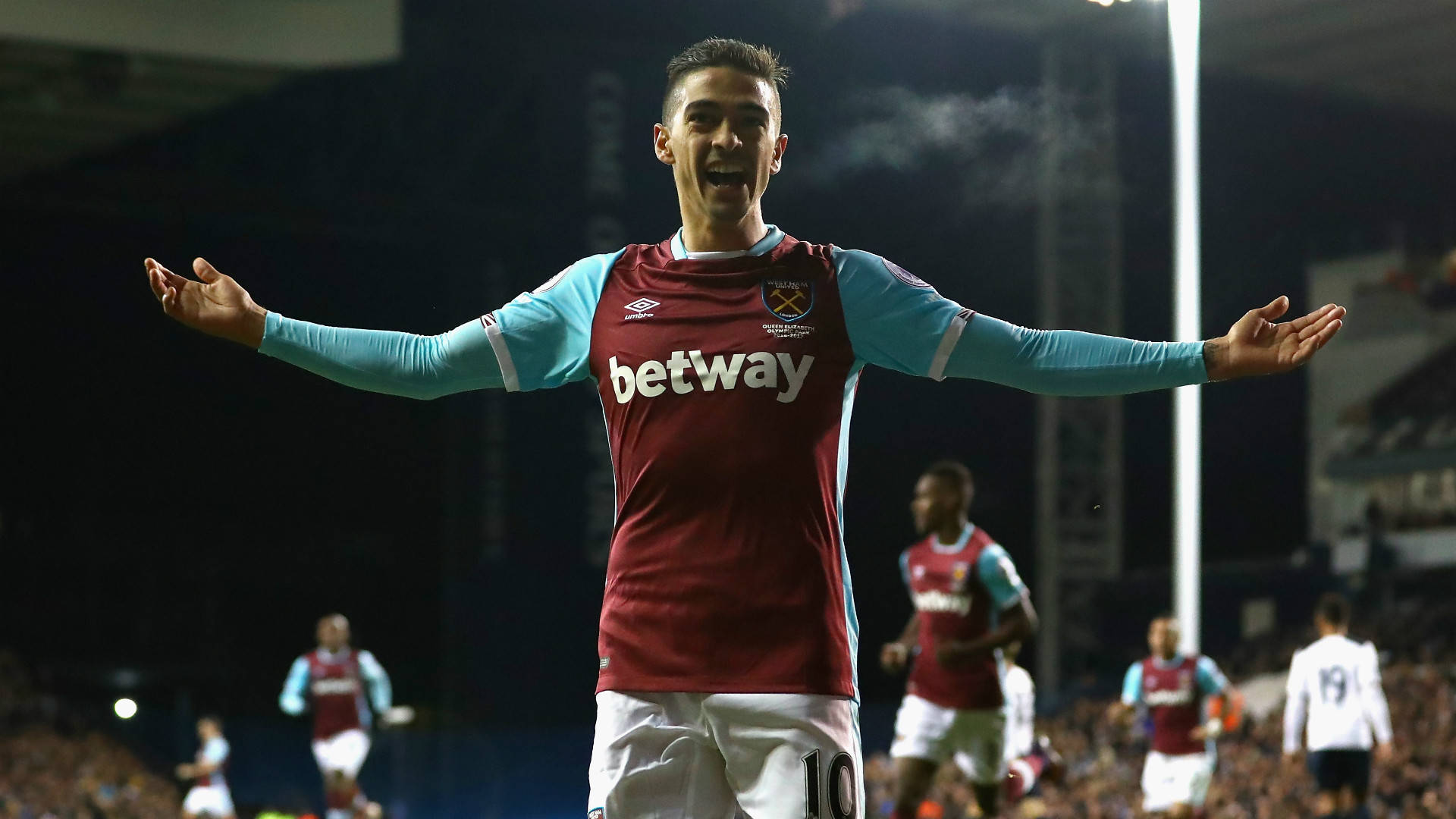 Elated Manuel Lanzini With Arms Open