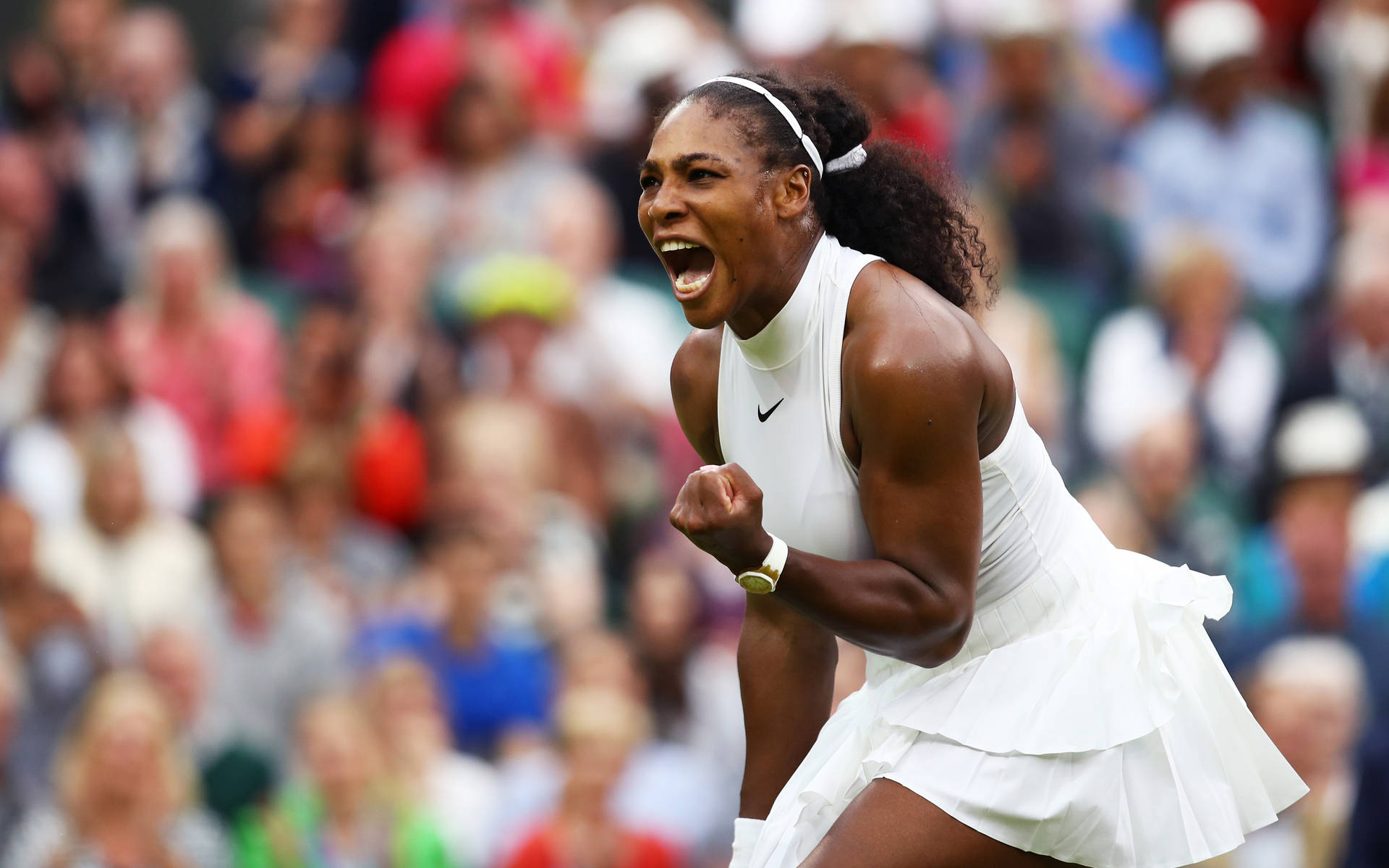 Elated Serena Williams Background