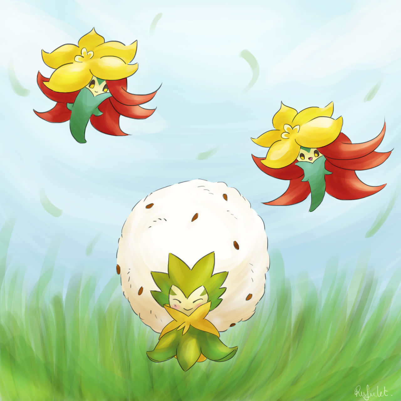 Eldegoss And Gossifleur Background