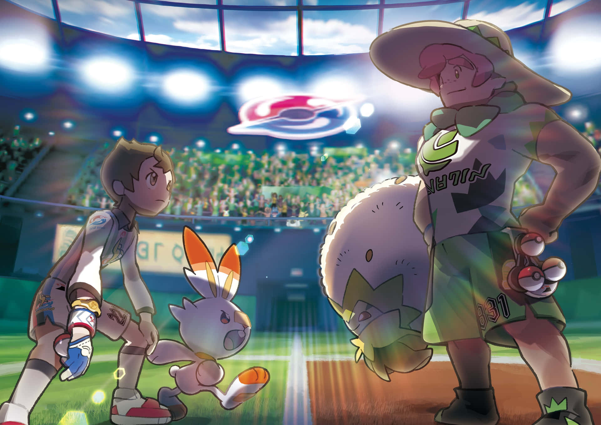 Eldegoss Battling With Milo Background