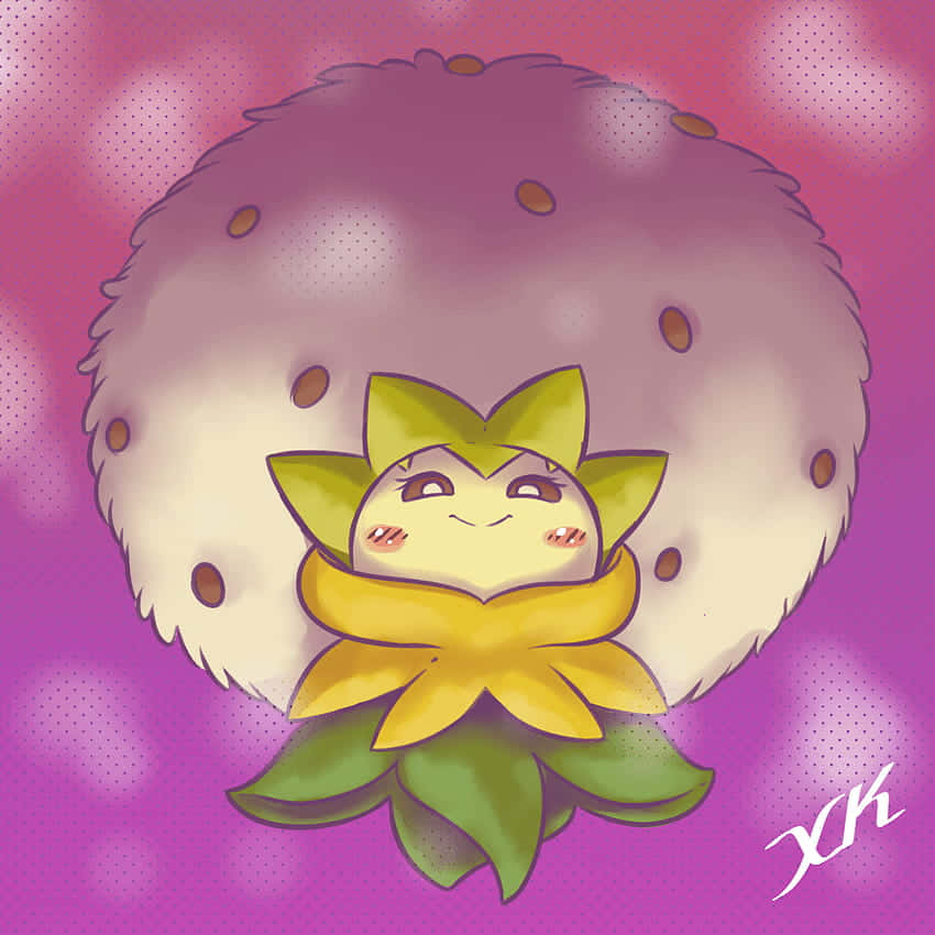 Eldegoss With Pink Gradient Background Background