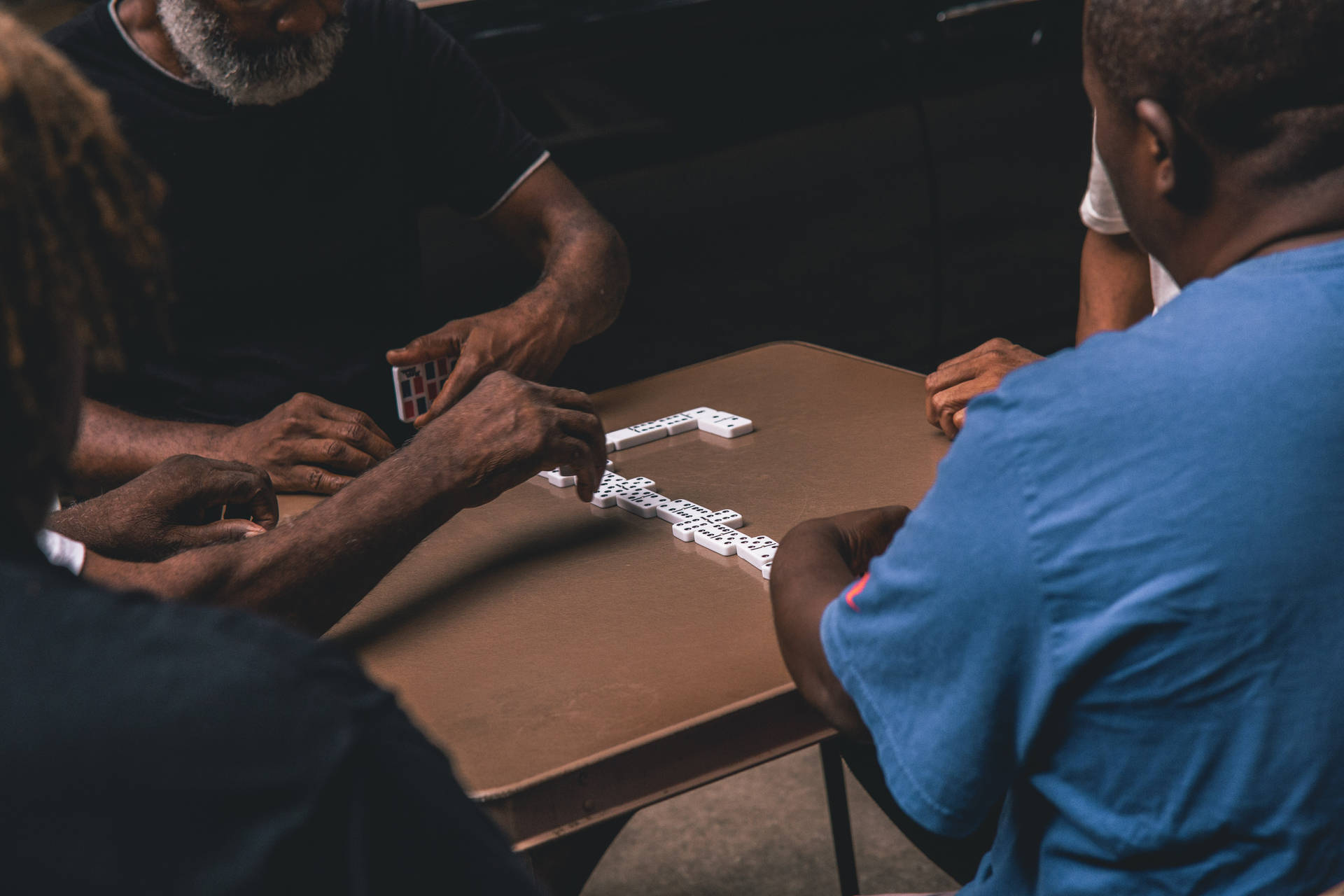 Elderly Playing Dominos Background