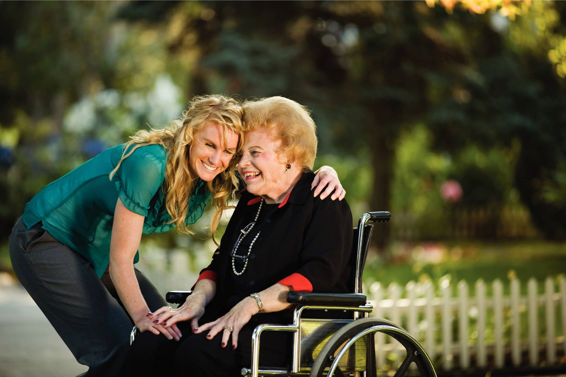 Elderly Woman And Daughter Background