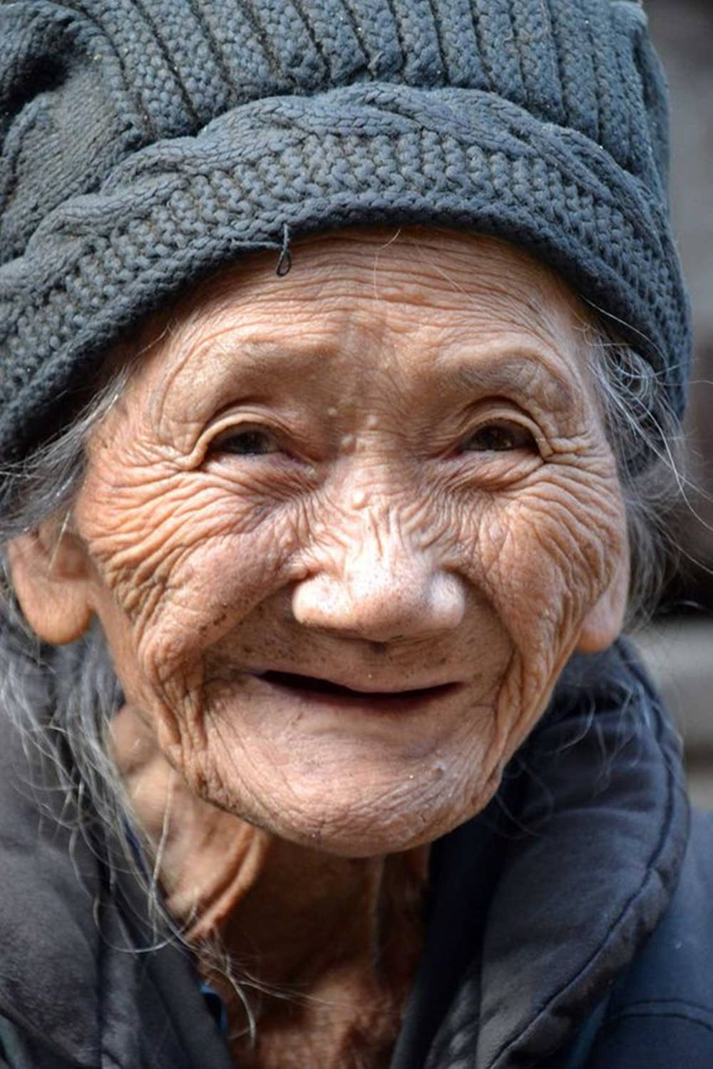 Elderly Woman Asian Background