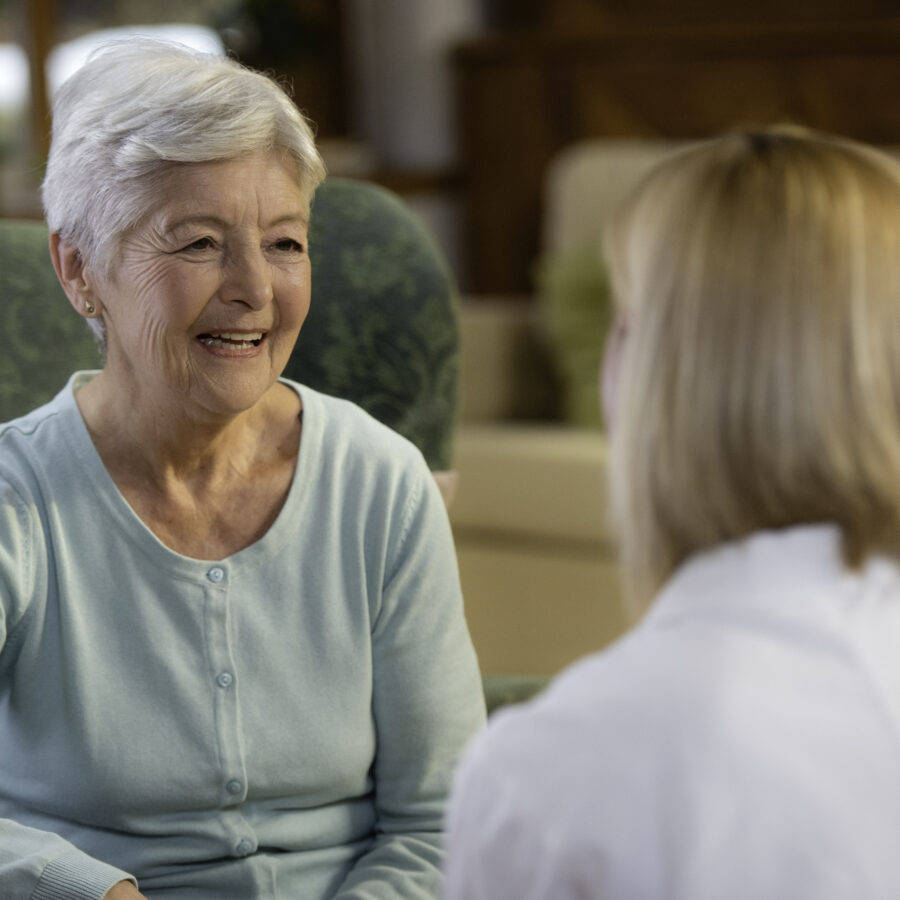 Elderly Woman Talking Background