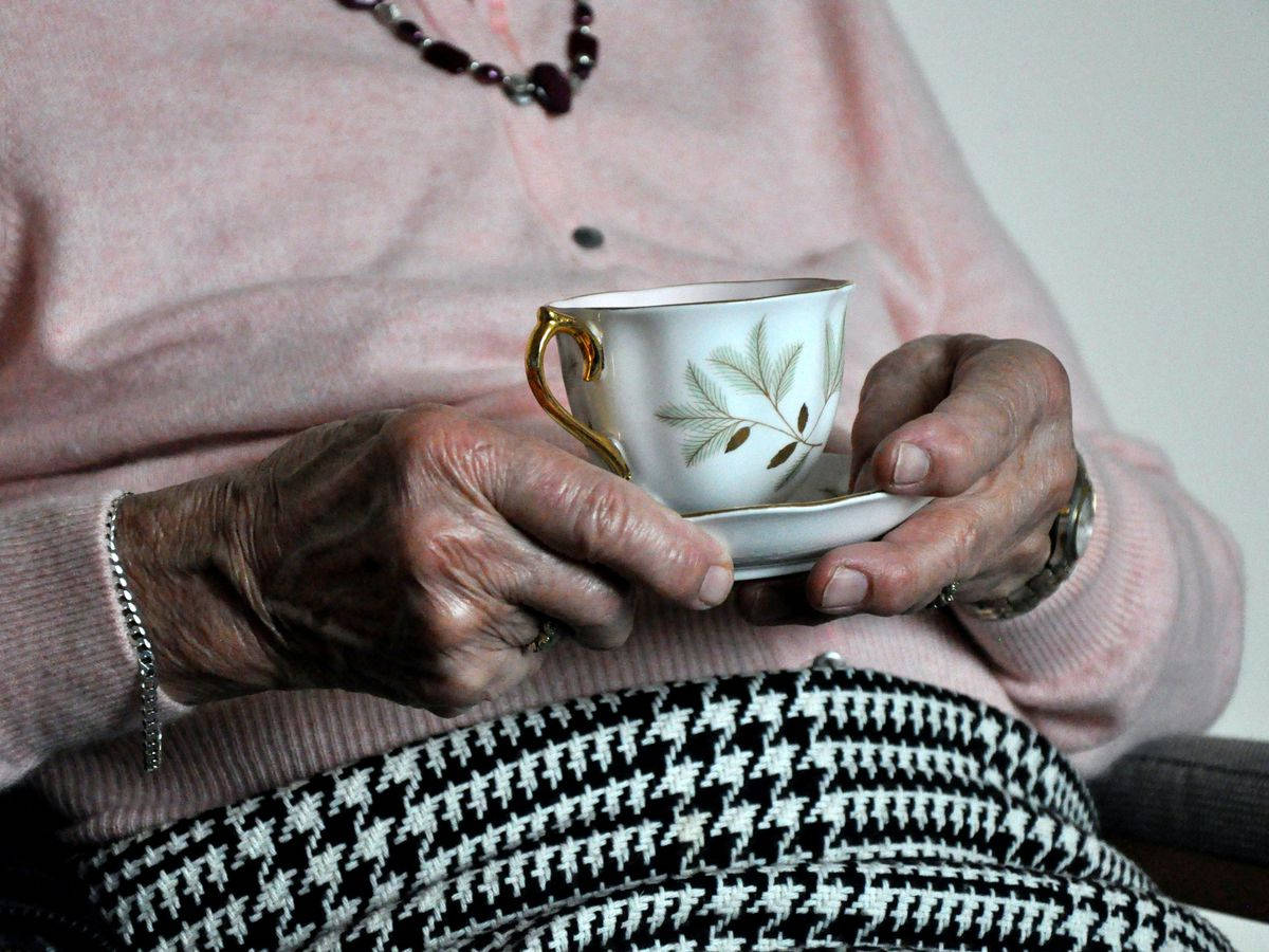 Elderly Woman Tea Background