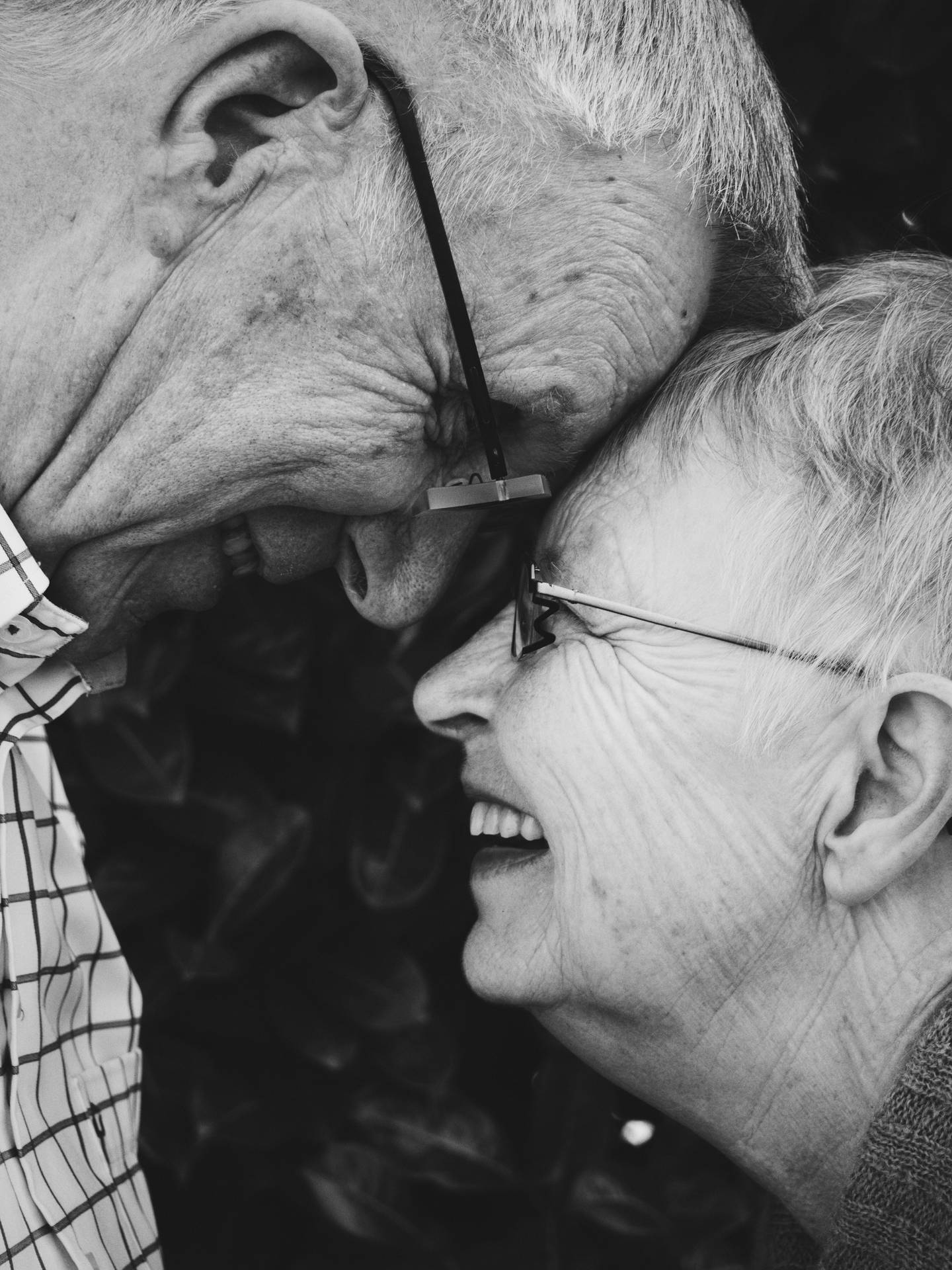 Elderly Woman With Husband Background