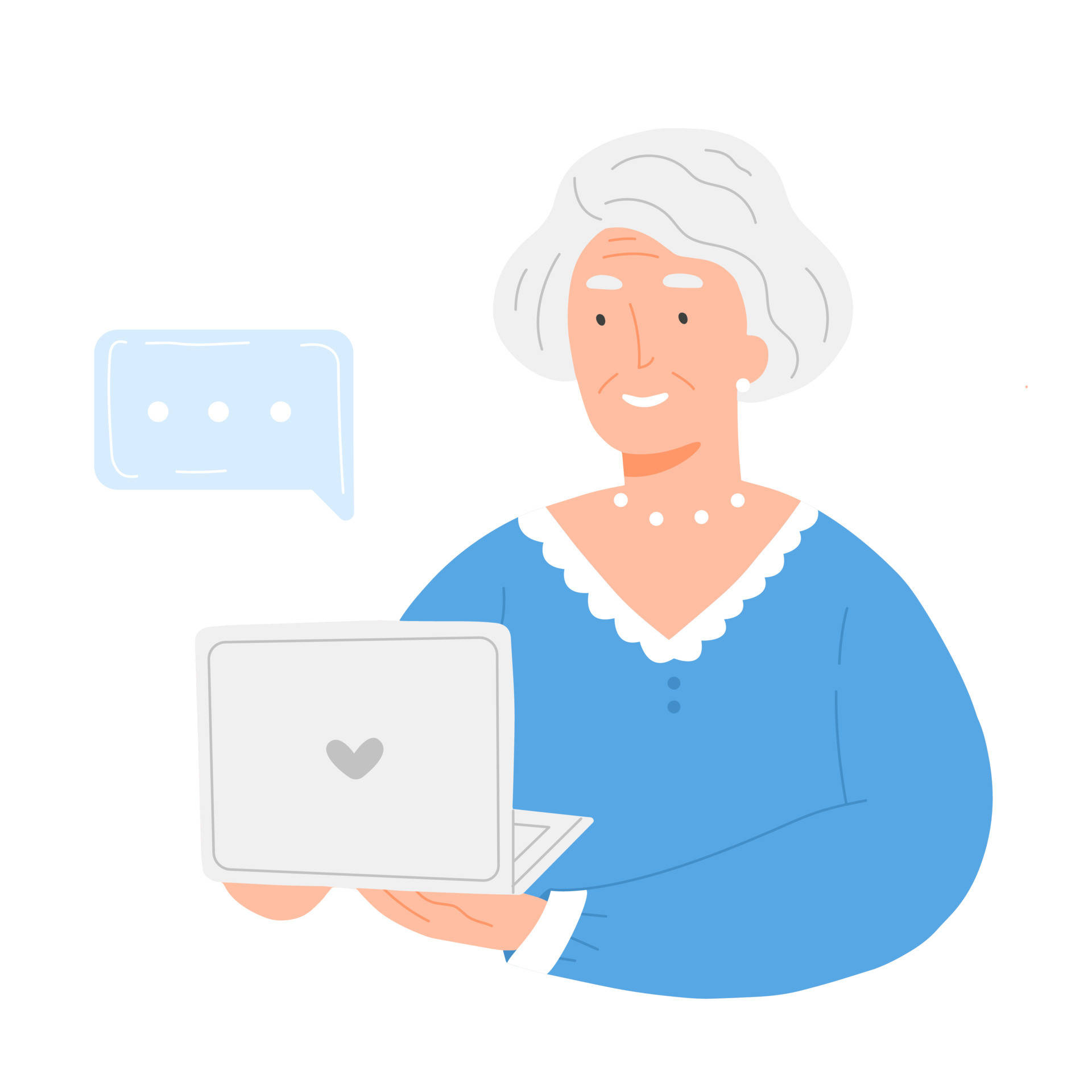 Elderly Woman With Laptop Background