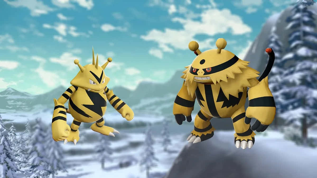 Electabuzz And Electivire In Alabaster Icelands Background