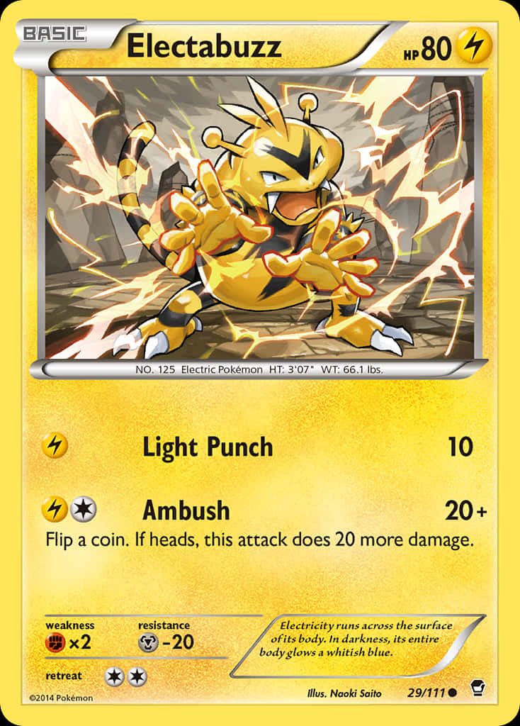 Electabuzz Card With Thunder Background