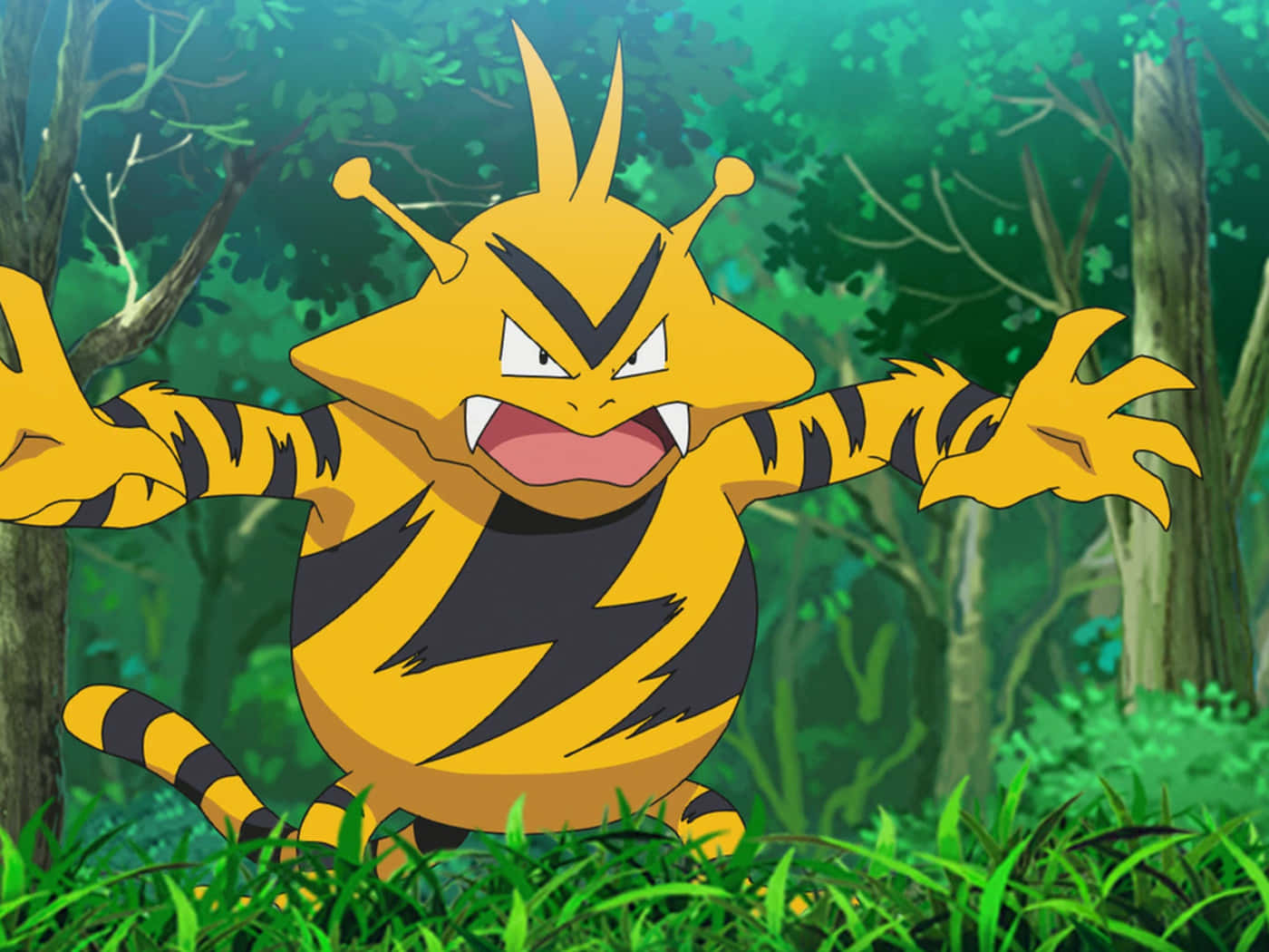 Electabuzz In A Forest Background