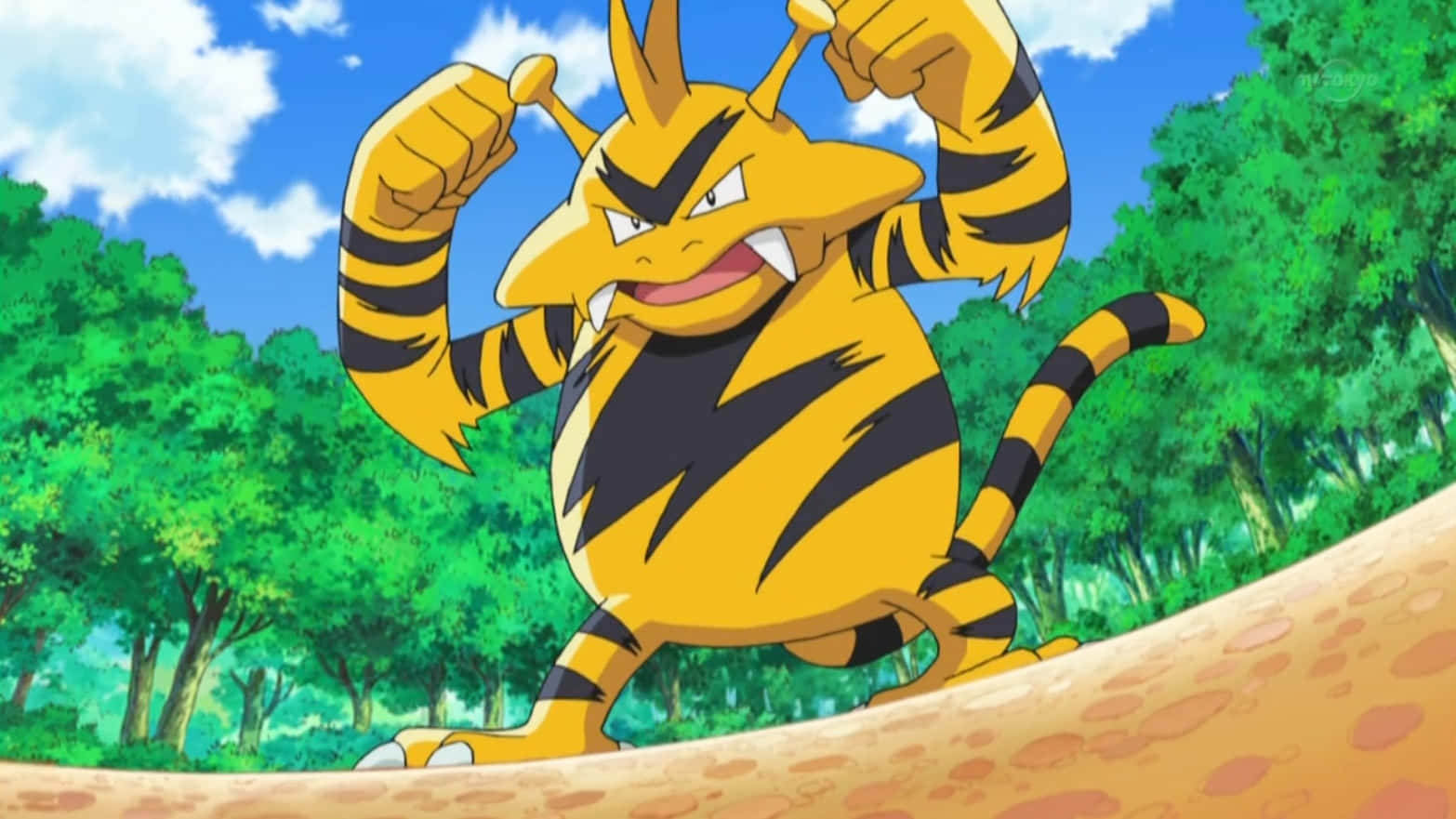 Electabuzz In Pokemon Anime Background