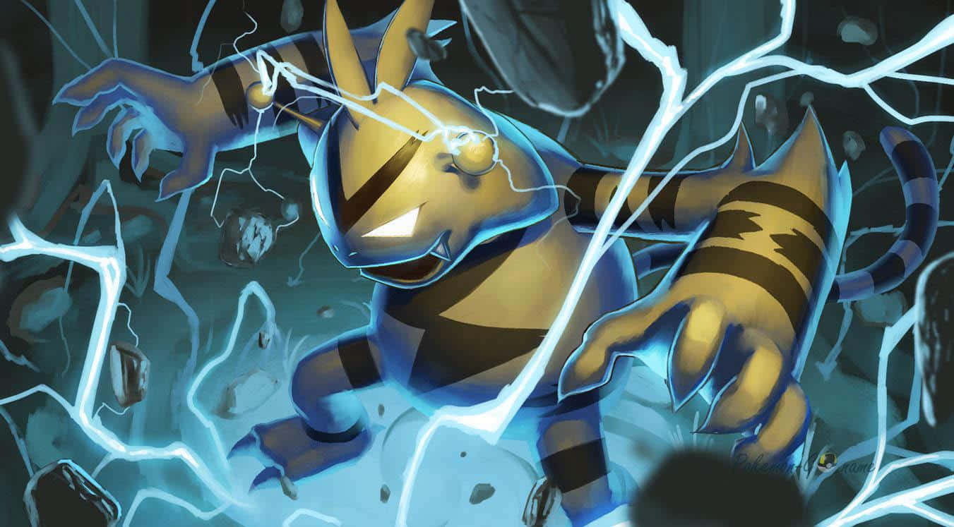 Electabuzz With Blue Thunder Background