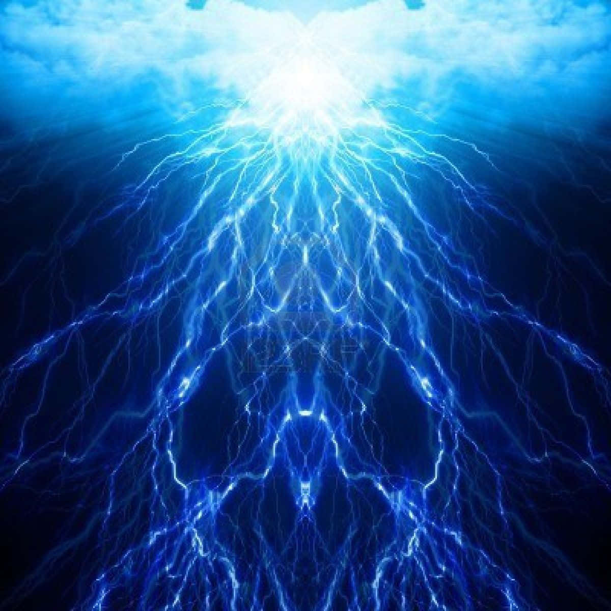 Electric Blue Blazing Lightning Background