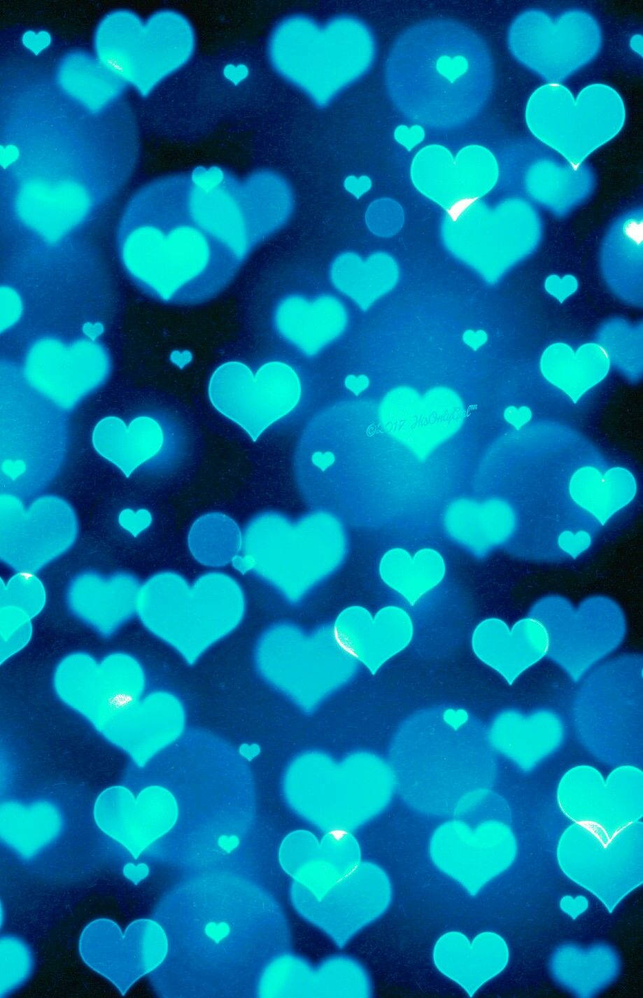 Electric Blue Heart Background