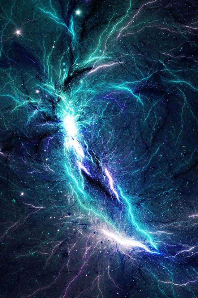 Electric Blue Lightning Abstract Artwork Background