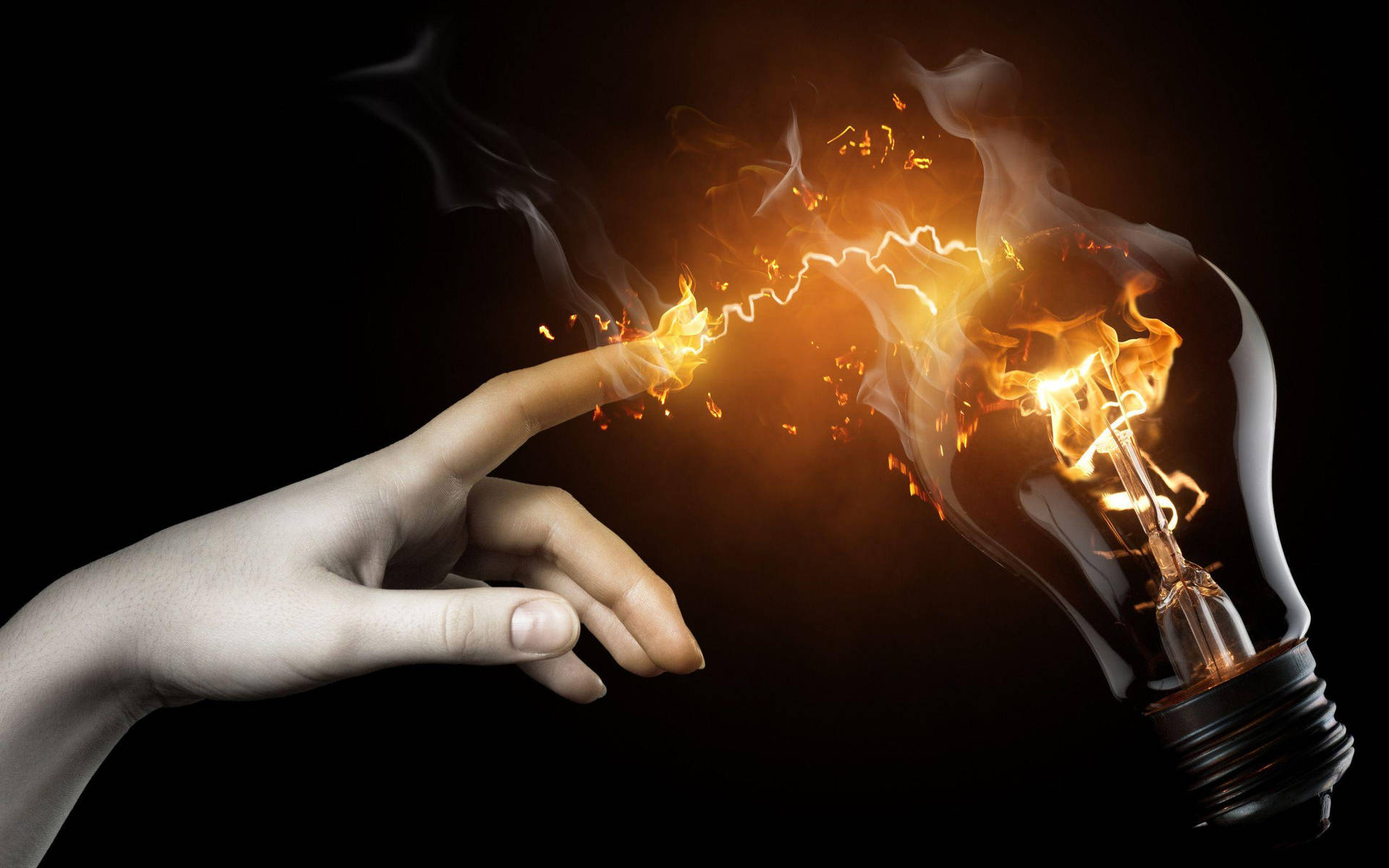 Electric Current Burning Finger Background