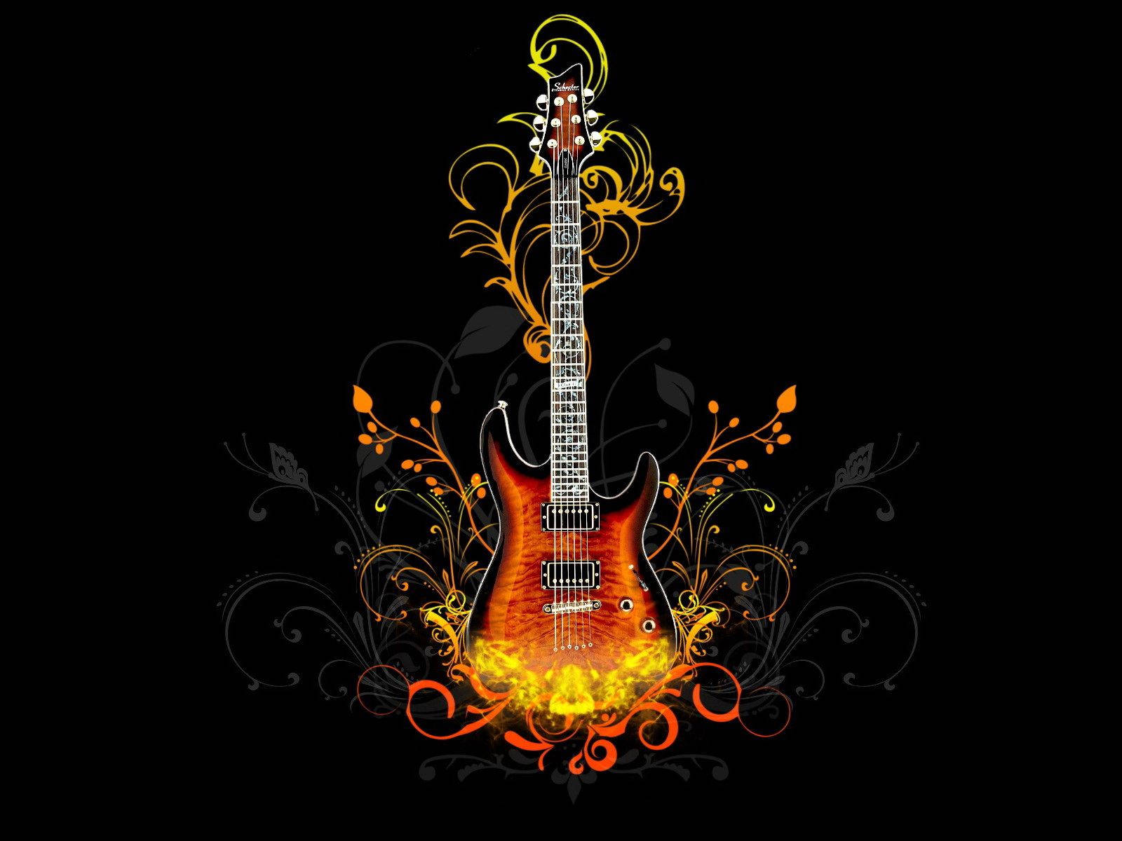 Electric Guitar Abstract Art Background