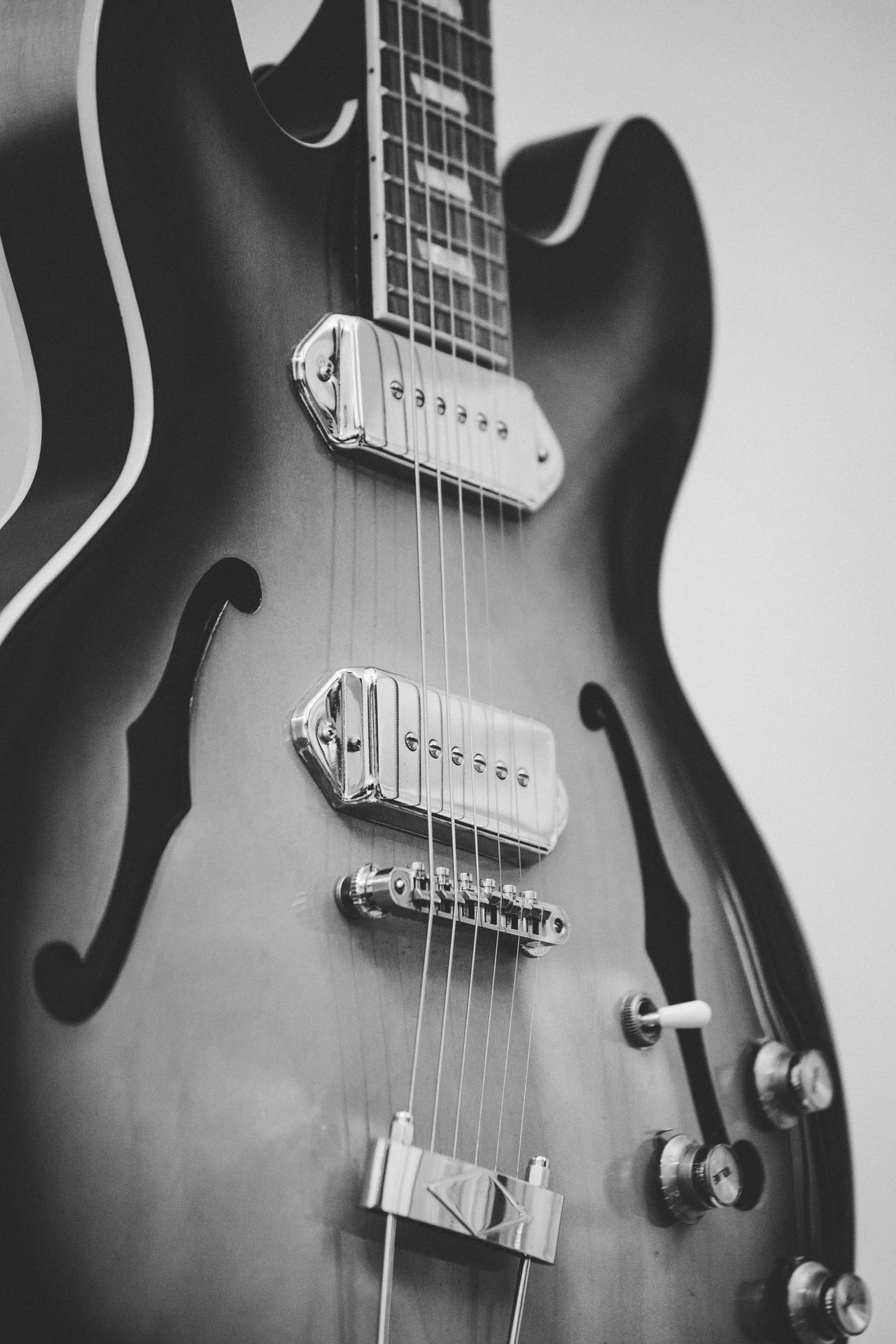 Electric Guitar Body Black And White Background
