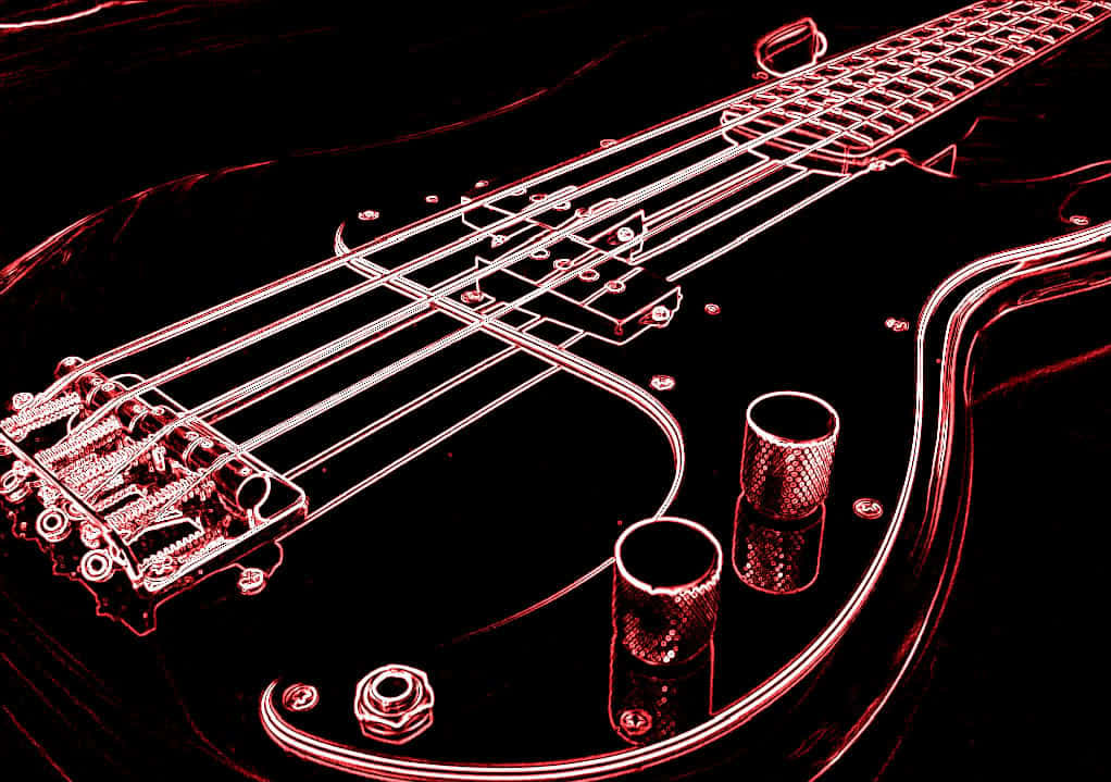 Electric Guitar With Precise Neon Details