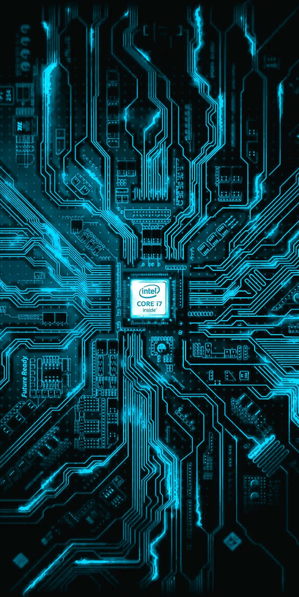 Electric Impulses In An Integrated Circuit Background