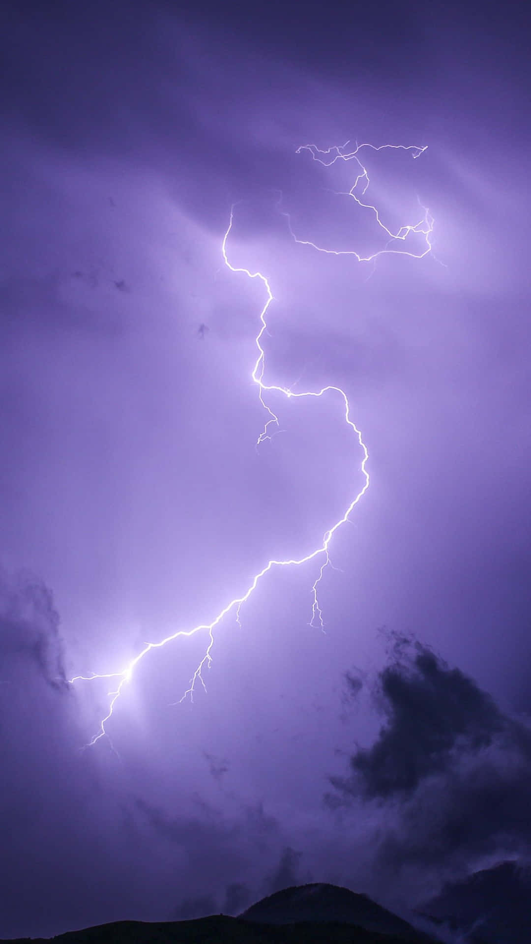 Electric Purple Sky Lightning Strike Background