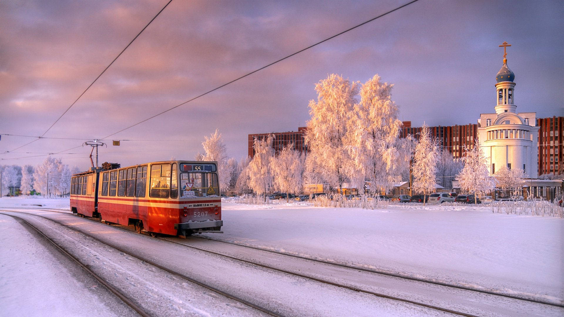 Electric Red Bus St. Petersburg
