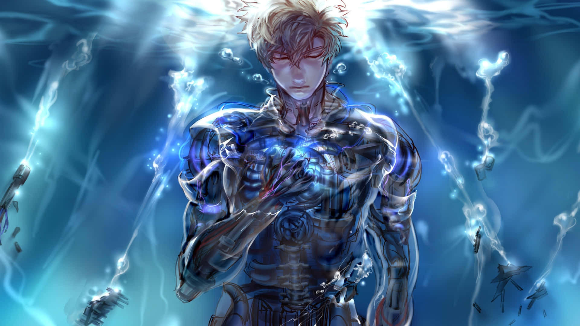 Electric Warrior Anime Art2560x1440 Background