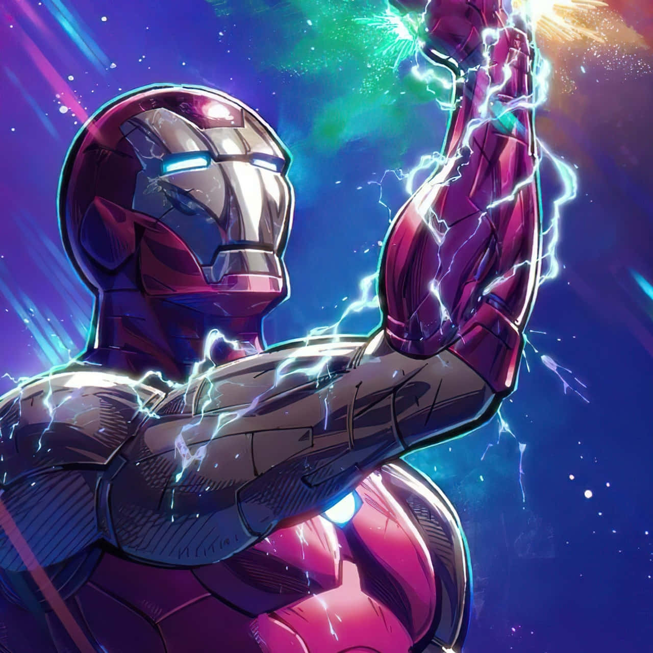 Electrified Iron Man Artwork Background