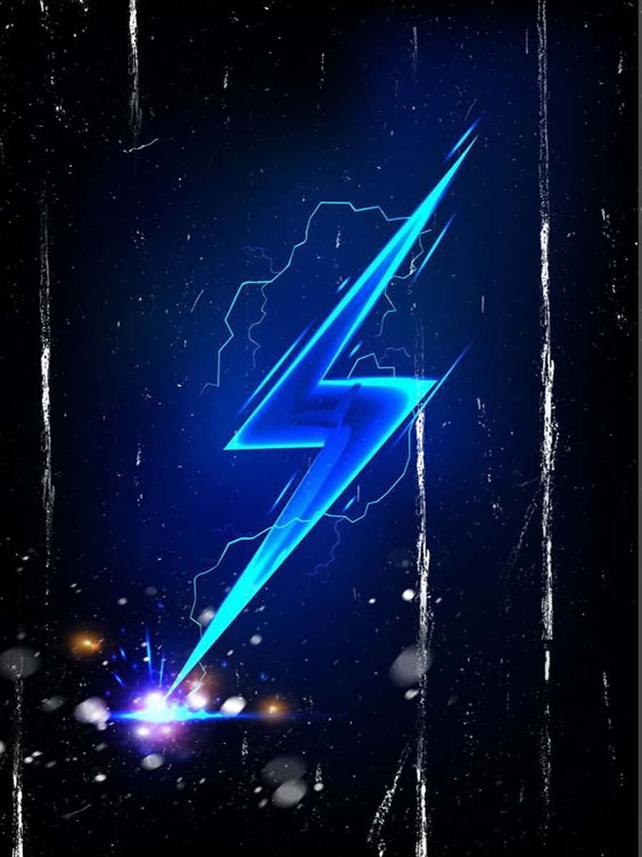 Electrifying Blue Neon Lightning Logo Background