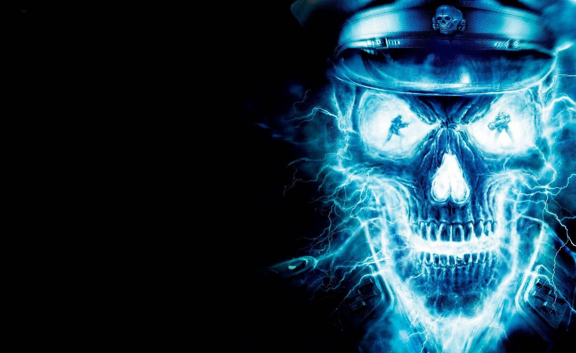 Electrifying Skull Captain Horror Background