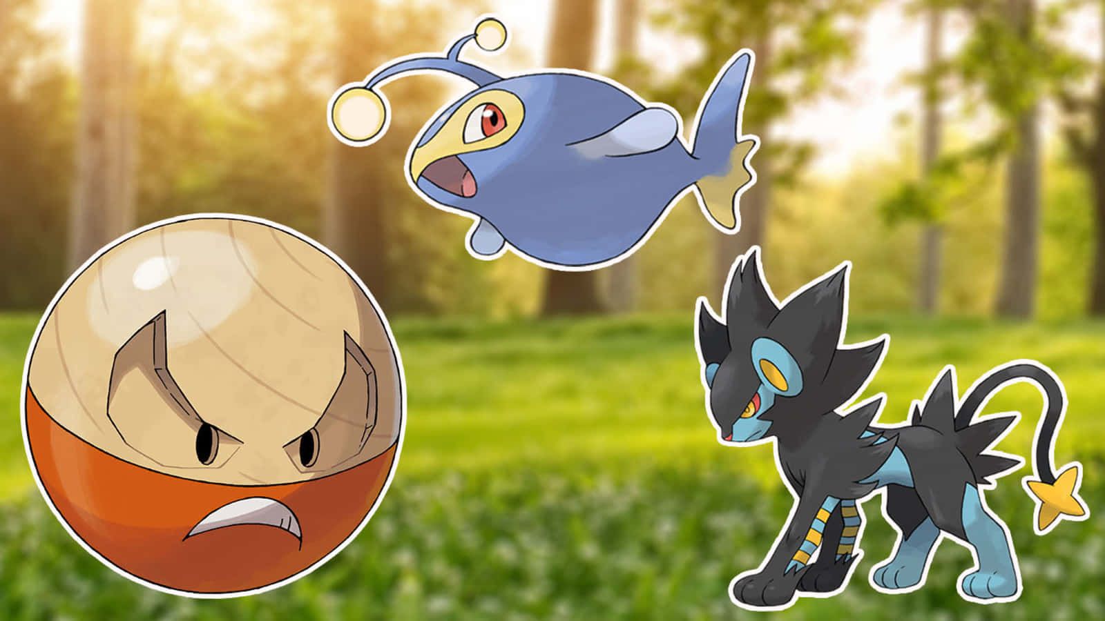Electrode, Lanturn, And Luxray Background