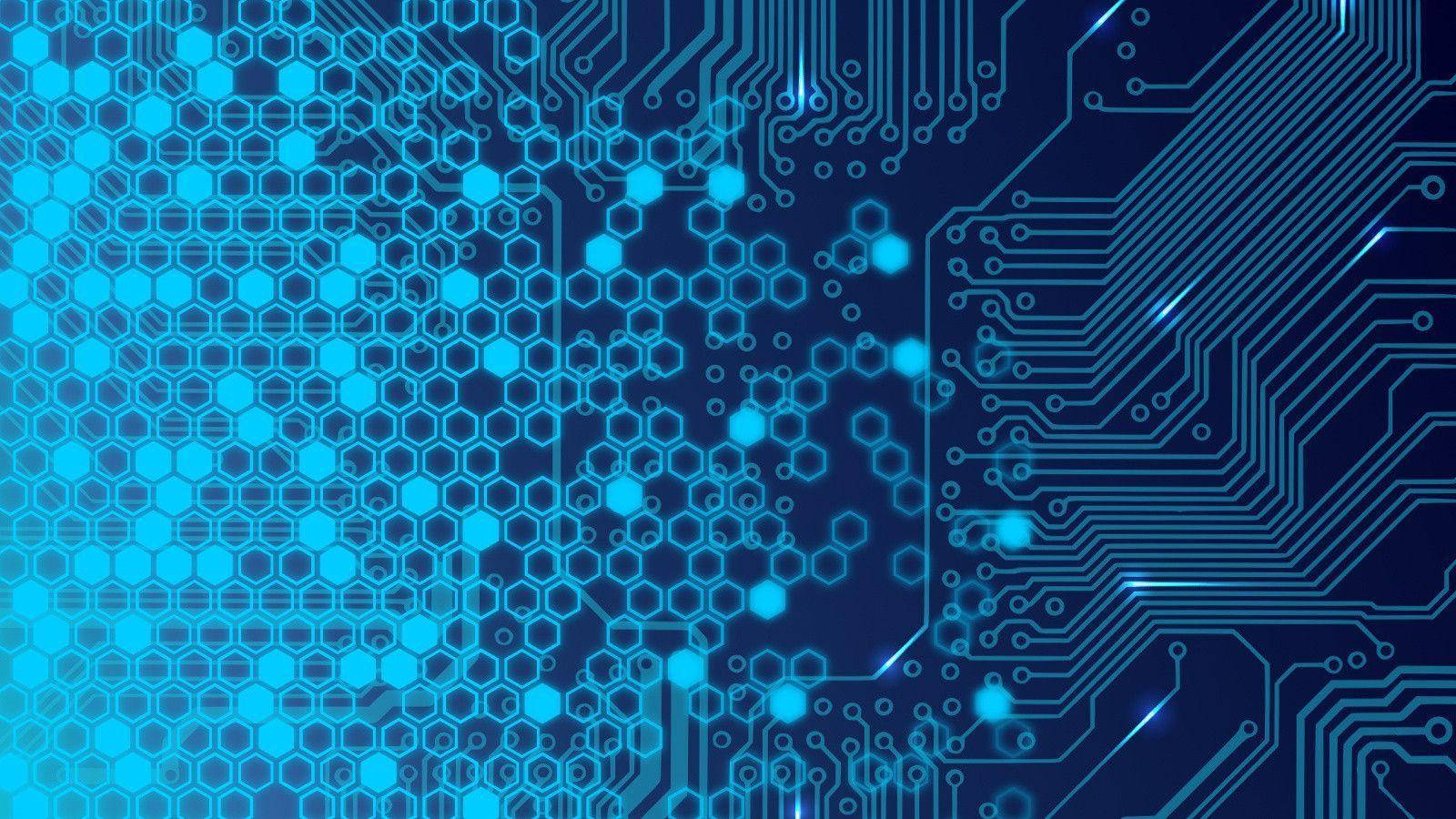 Electronic Blue Circuit Board Background