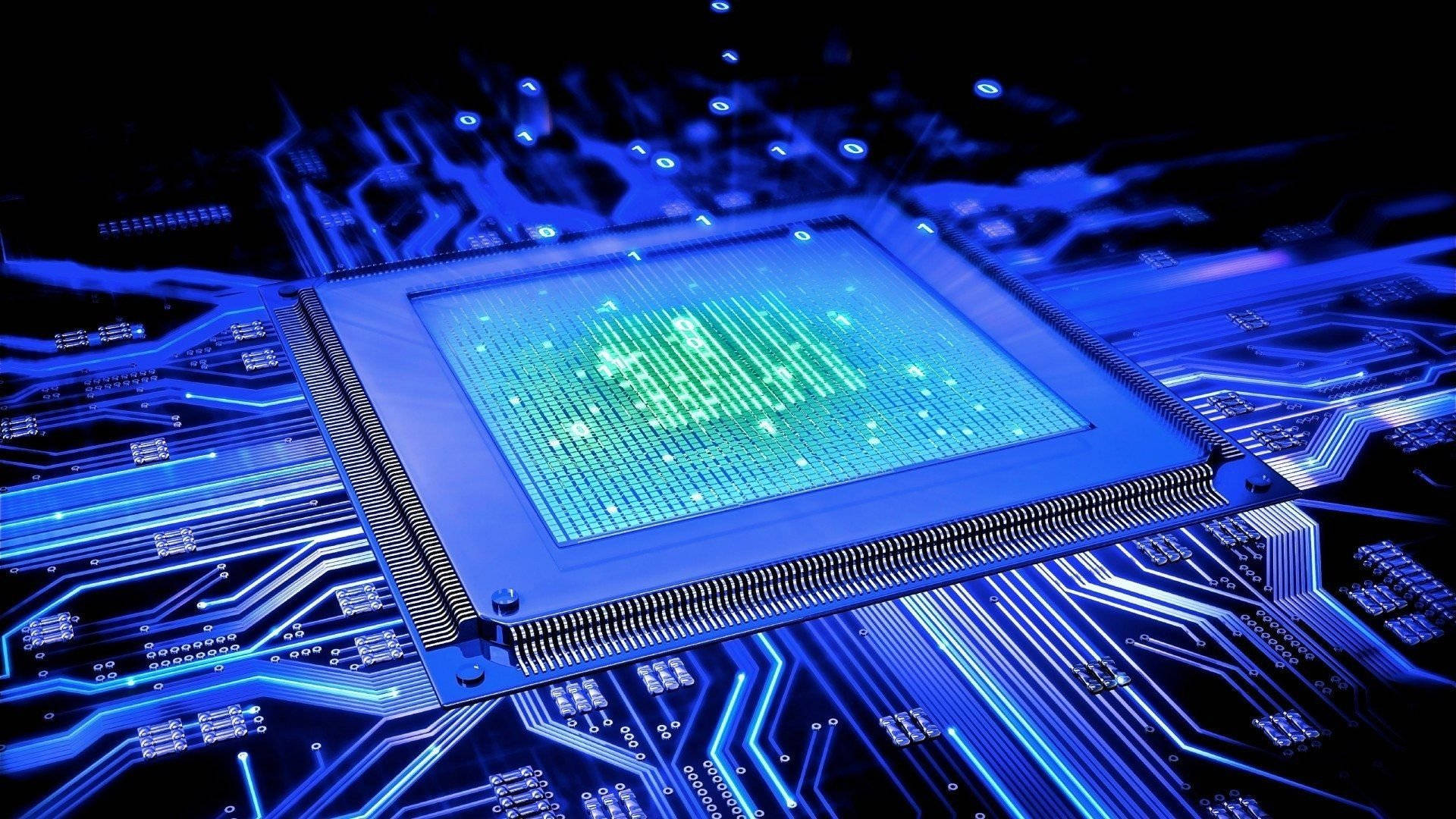 Electronics Glowing Chip Background