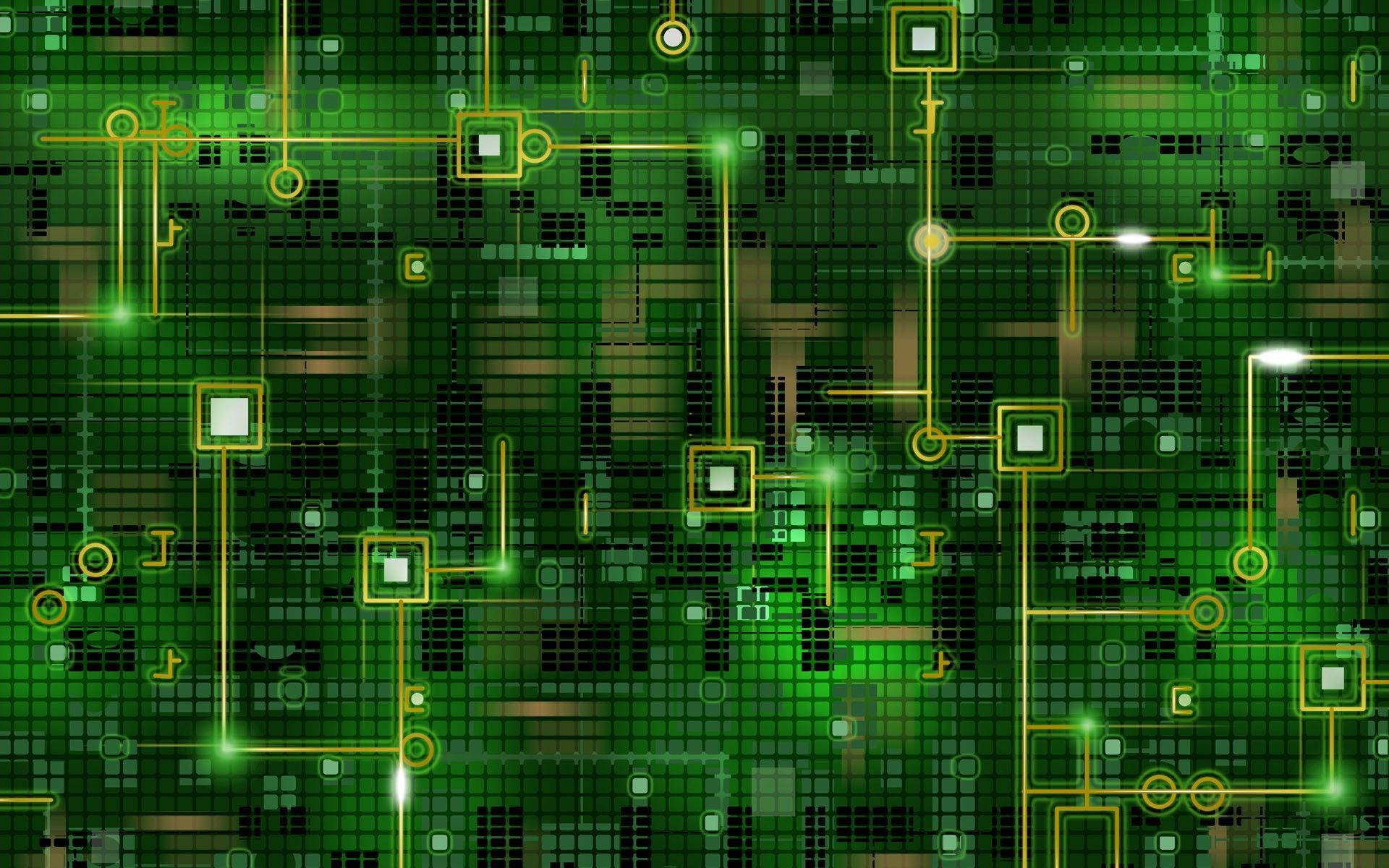 Electronics Green Poster Background