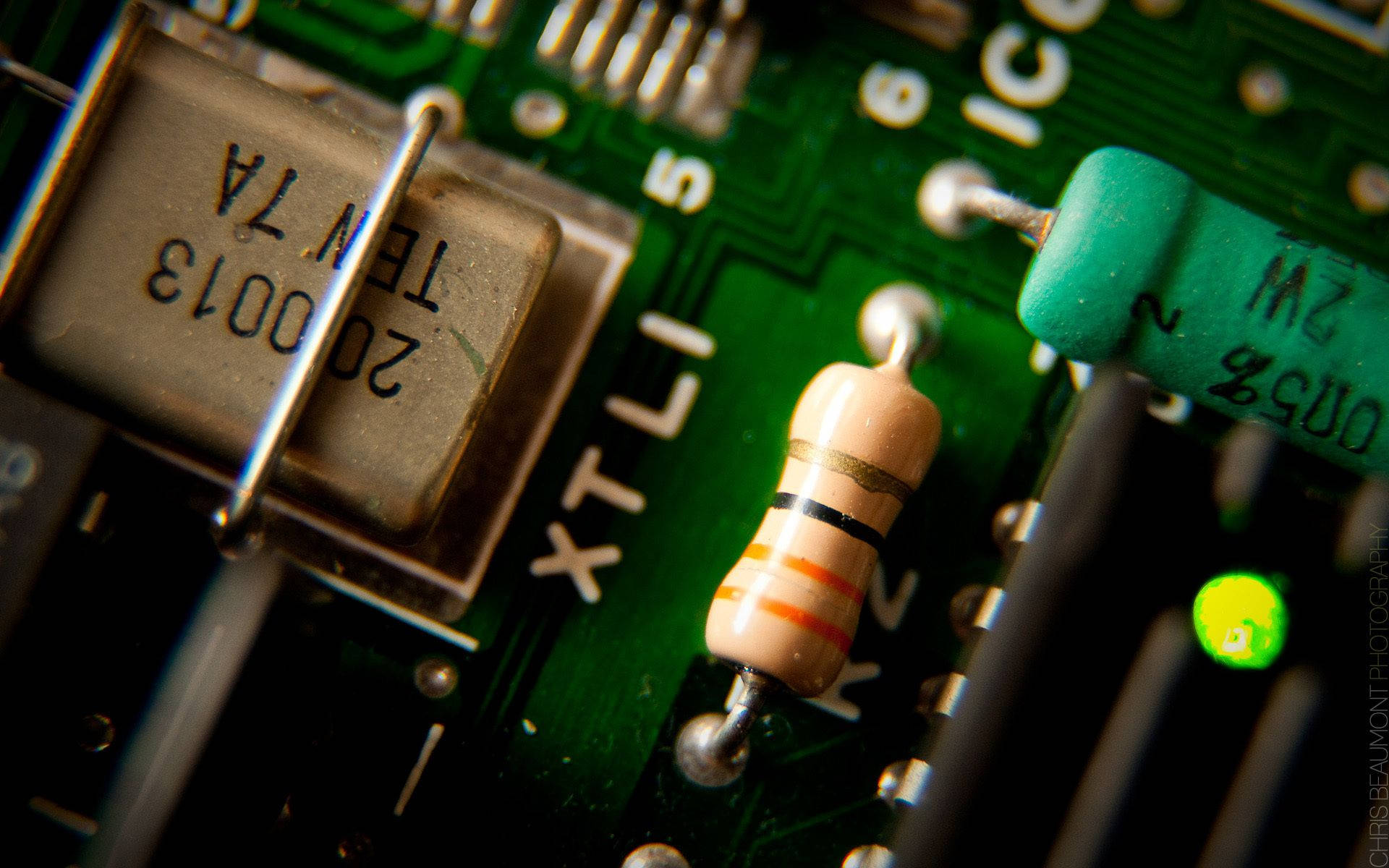 Electronics Resistor In Circuit Board Background