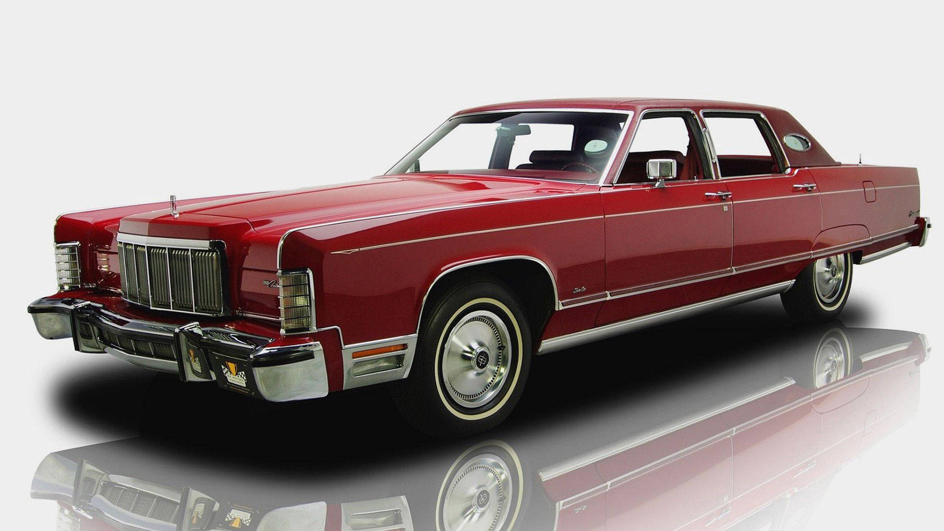 Elegance In Motion: 1976 Lincoln Continental Luxury Car Background