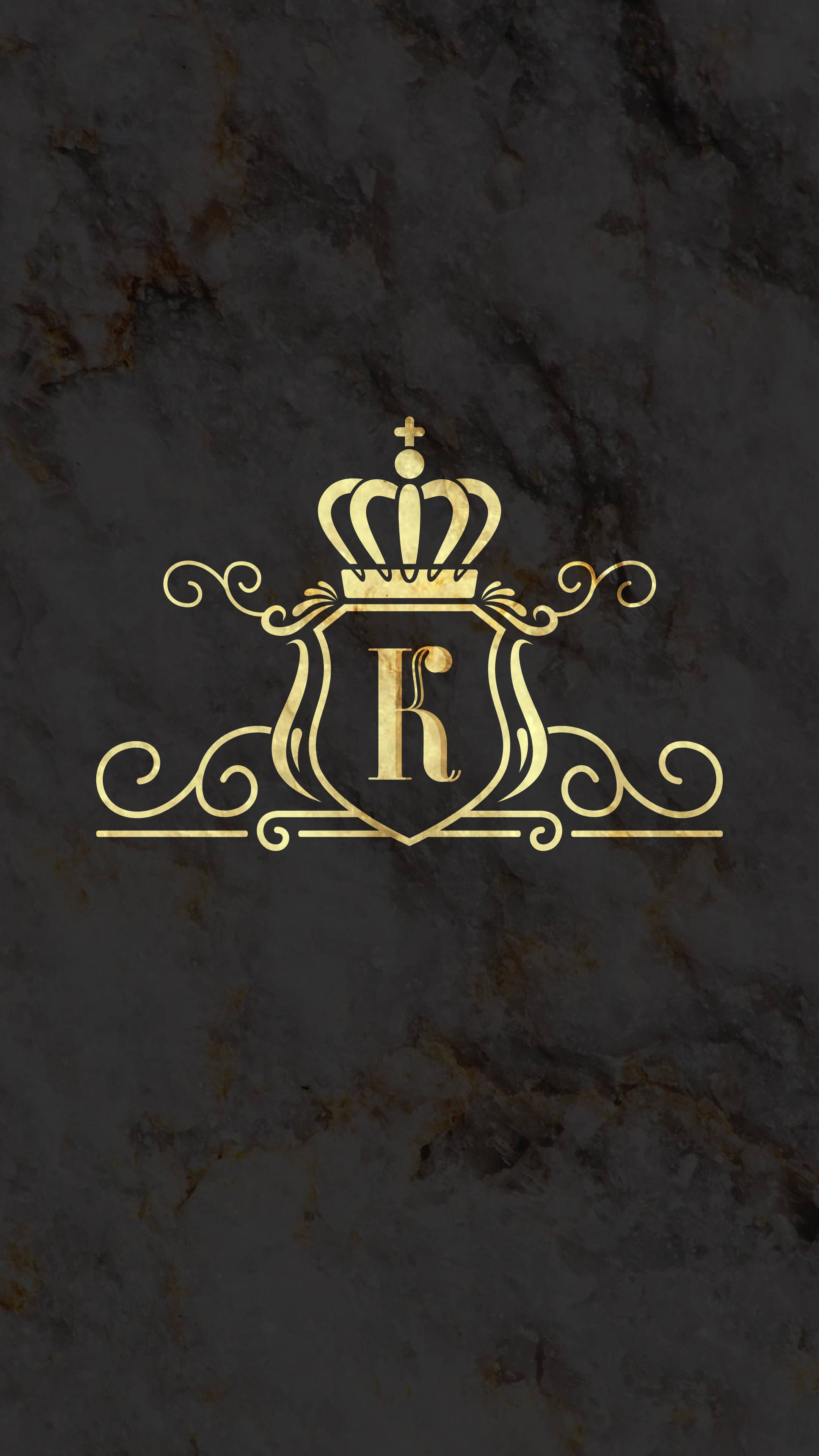 Elegance Of Royalty: The Golden Marble King And Queen Background