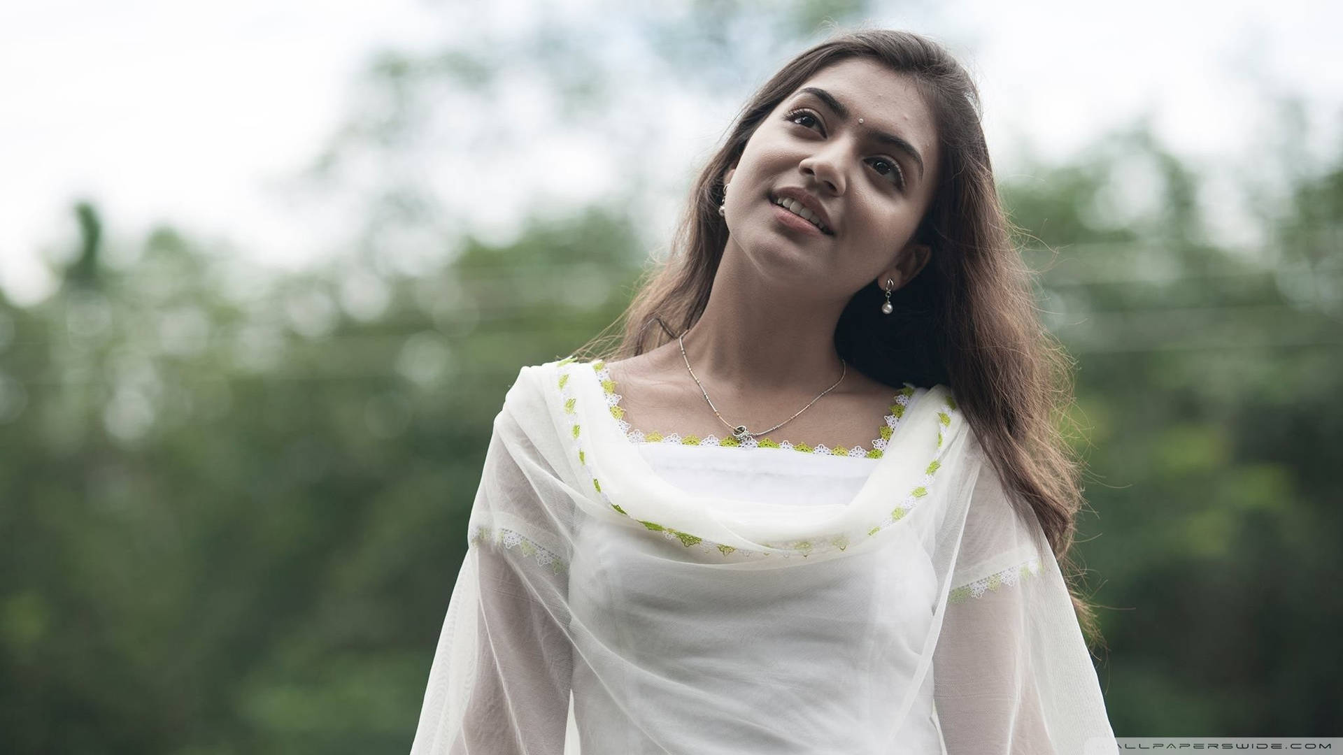Elegance Personified - Nazriya In Hd White Dress Background
