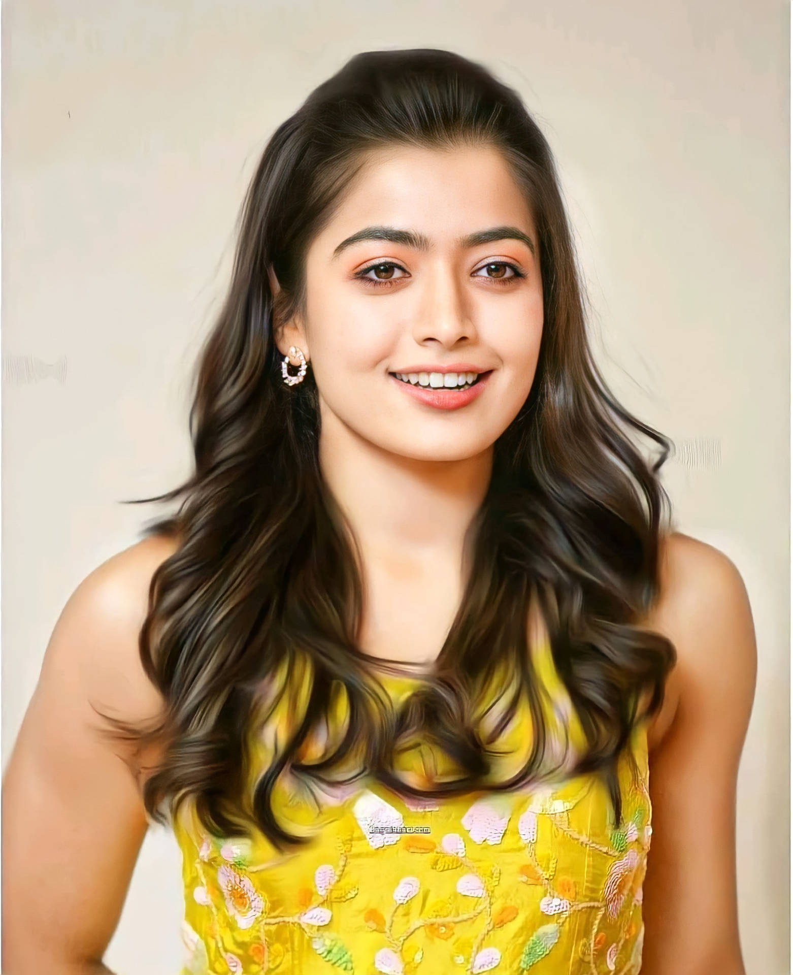 Elegant Actress Rashmika Mandanna In Hd Wallpaper Background