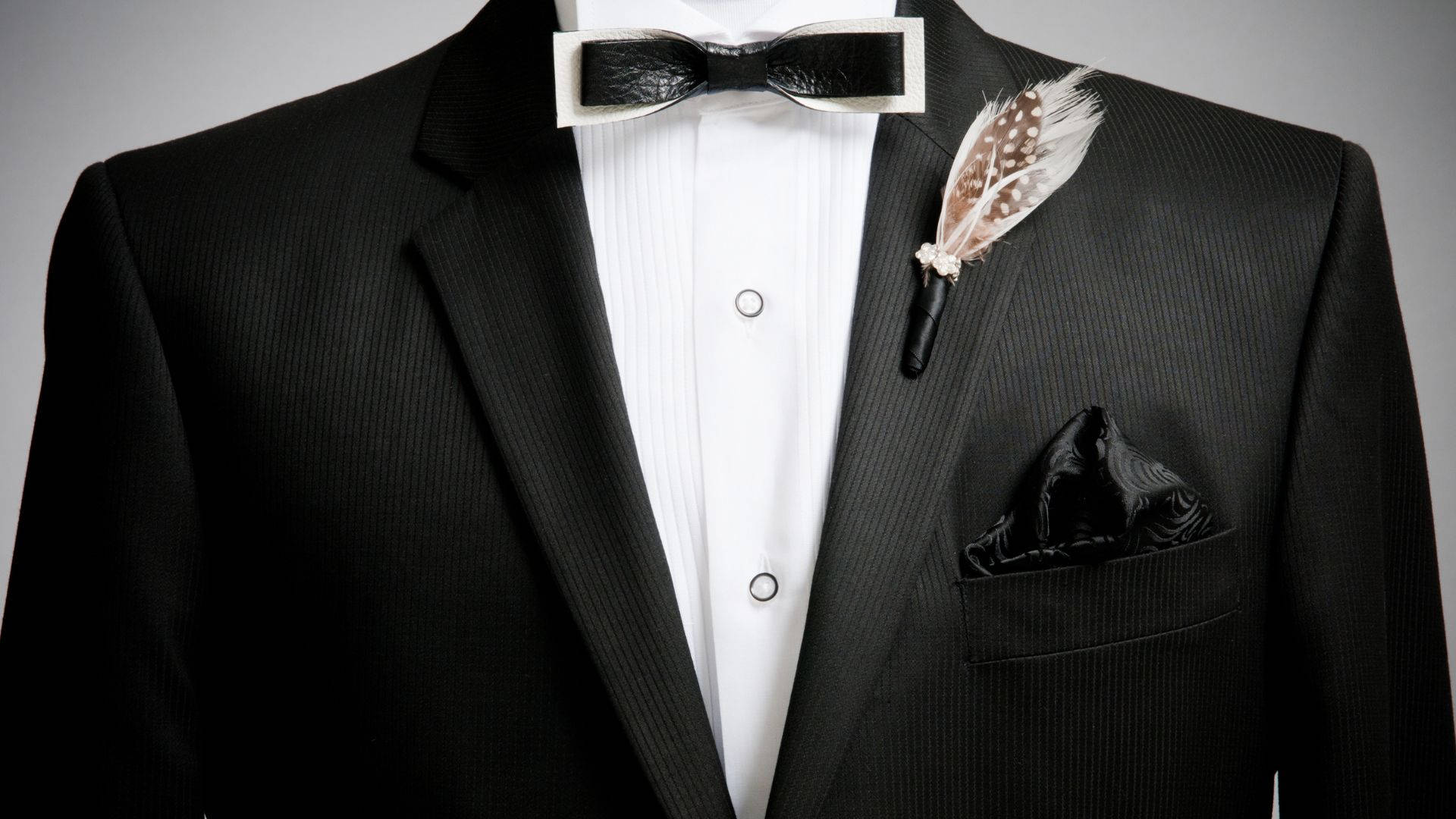 Elegant All-black Wedding Suit Background