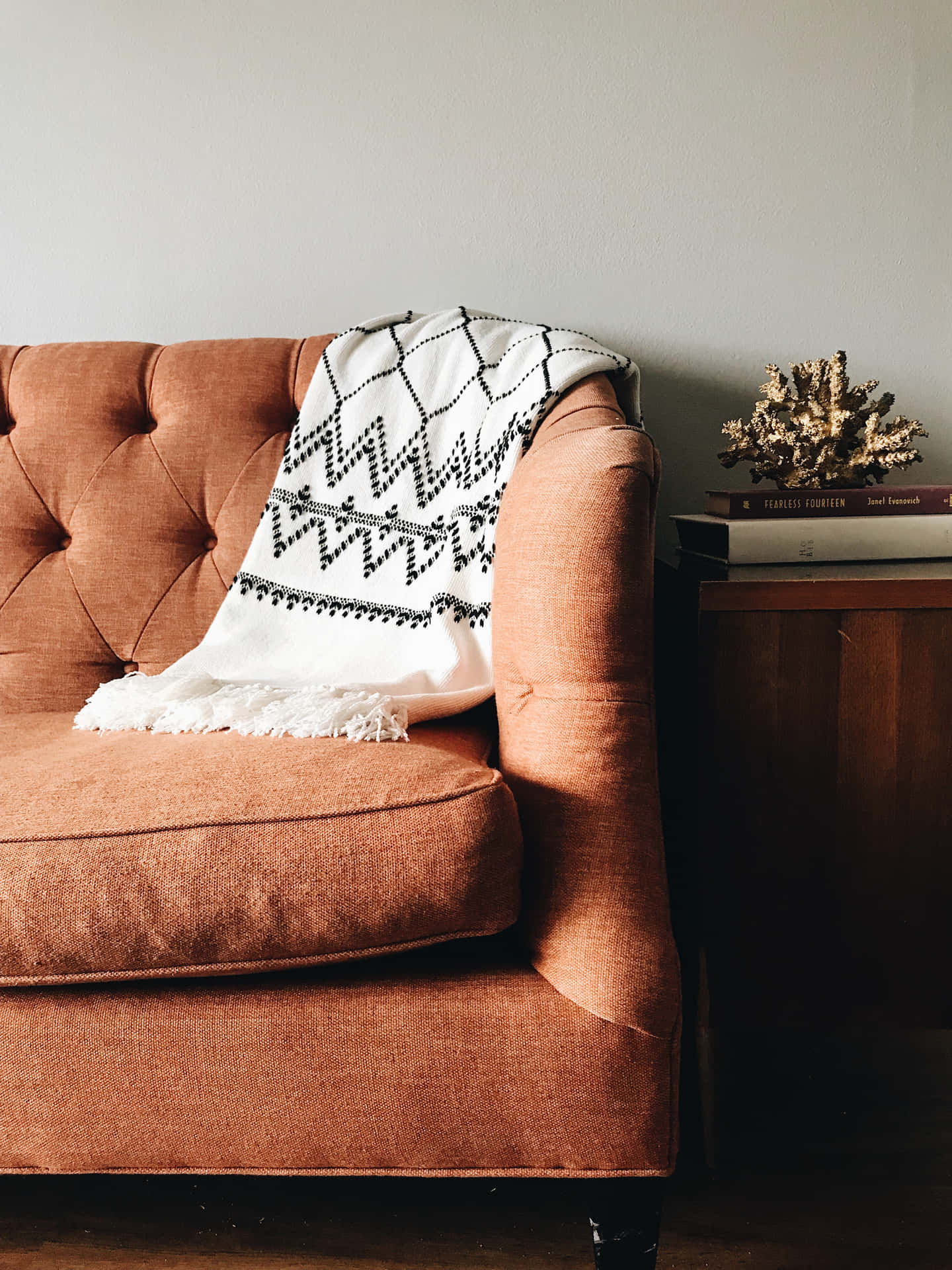 Elegant And Neat Brown Leather Couch