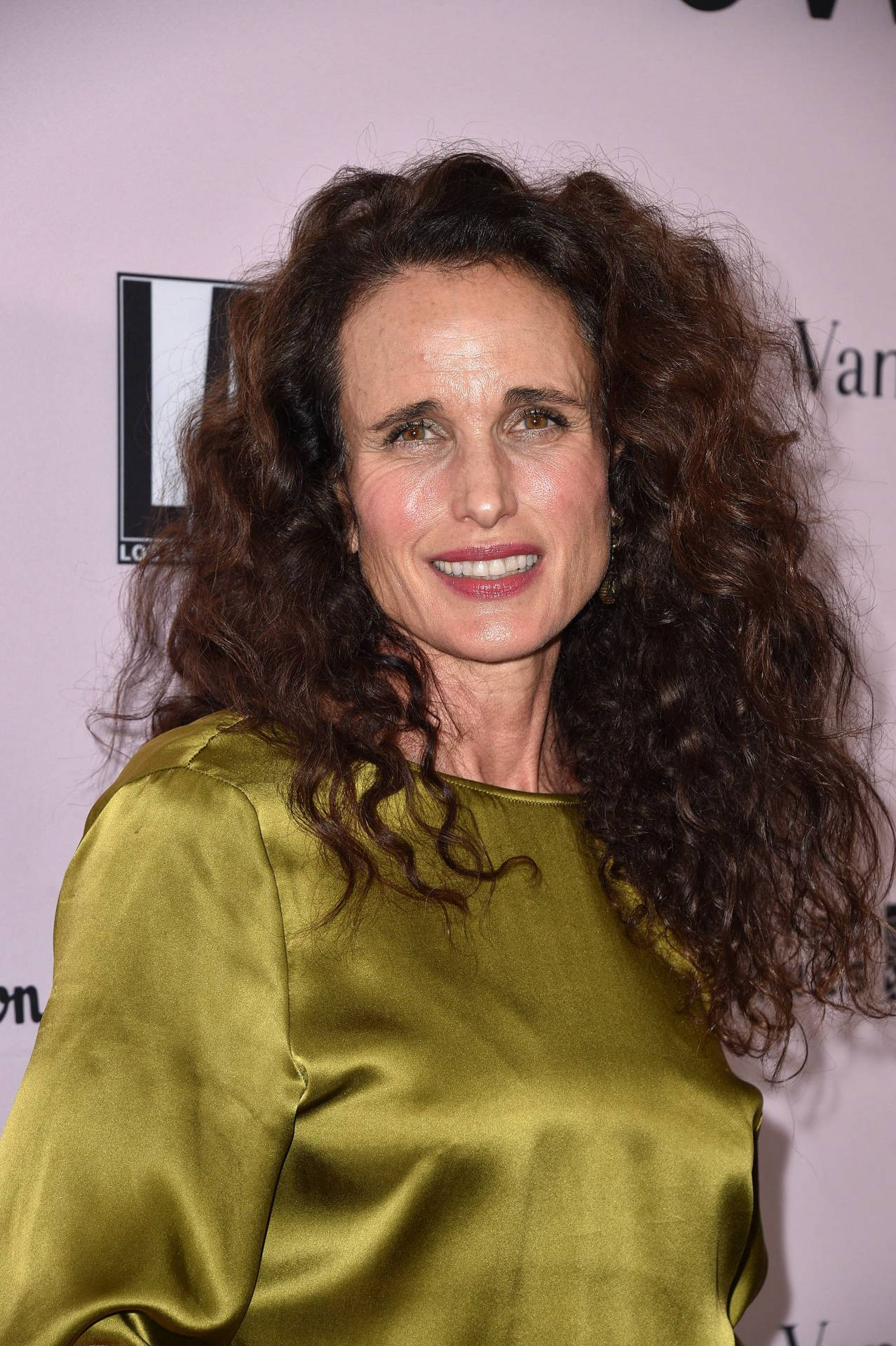 Elegant Andie Macdowell At Van Cleef & Arpels Event Background